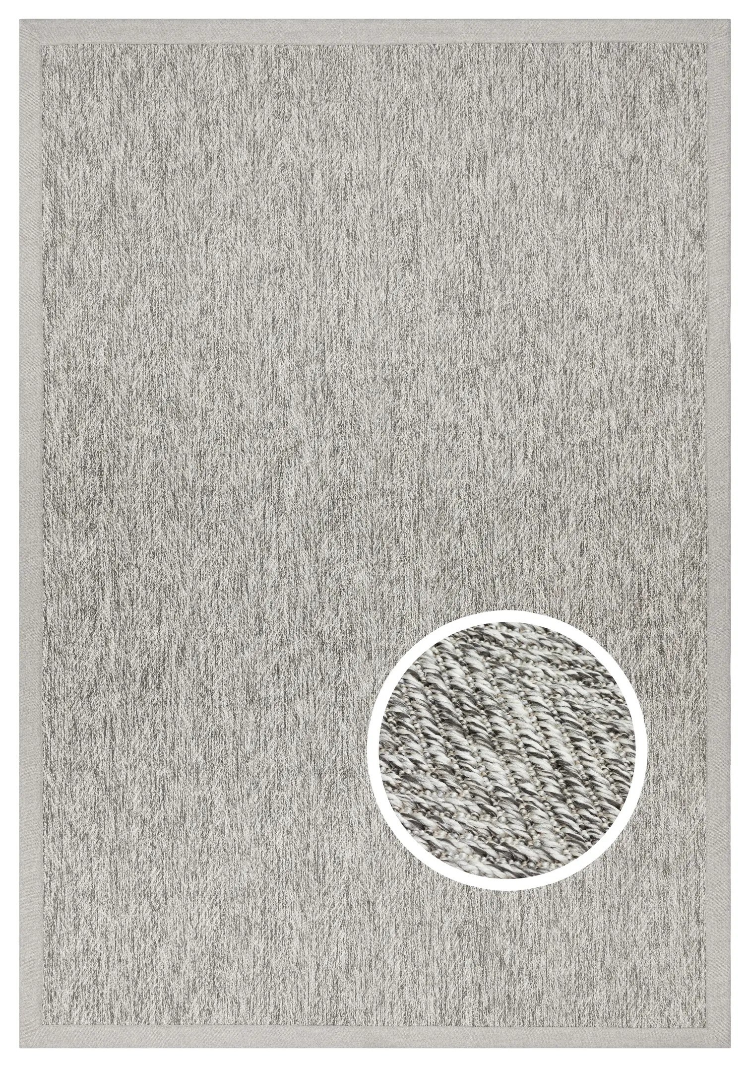 Modern Tasarımlı  Sisal Gri Dokuma Gri Kumaş Bordür Halı vnt 2704