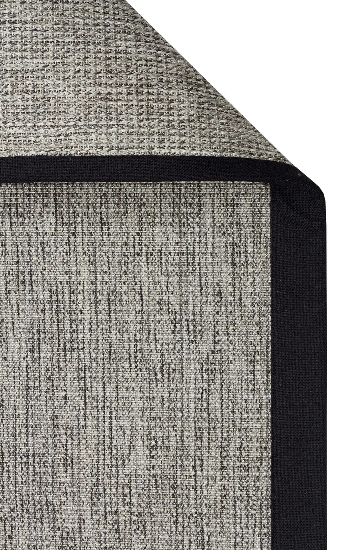 Modern Tasarımlı  Sisal Gri Dokuma Siyah Kumaş Bordür Halı vnt 2705