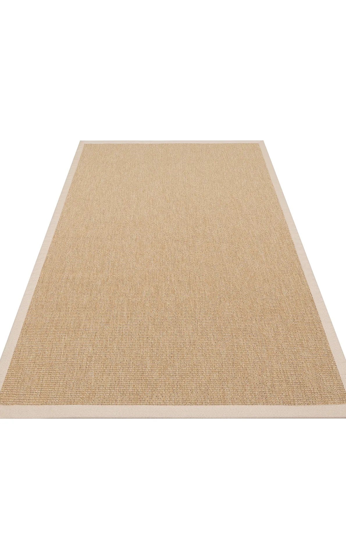 Modern Tasarımlı  Sisal Natural Dokuma Bej Kumaş Bordür Halı vnt 2702