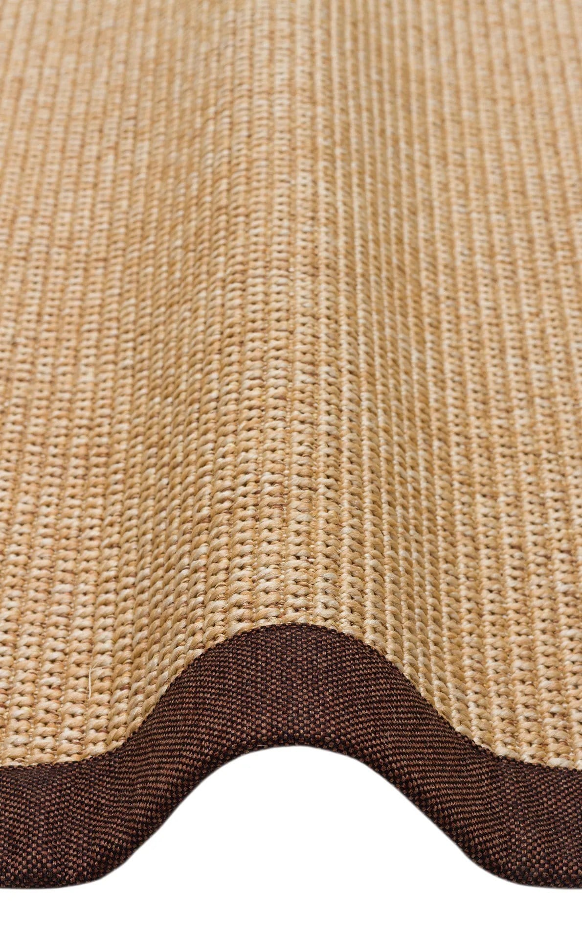 Modern Tasarımlı  Sisal Natural Dokuma Kahve Kumaş Bordür Halı vnt 2702