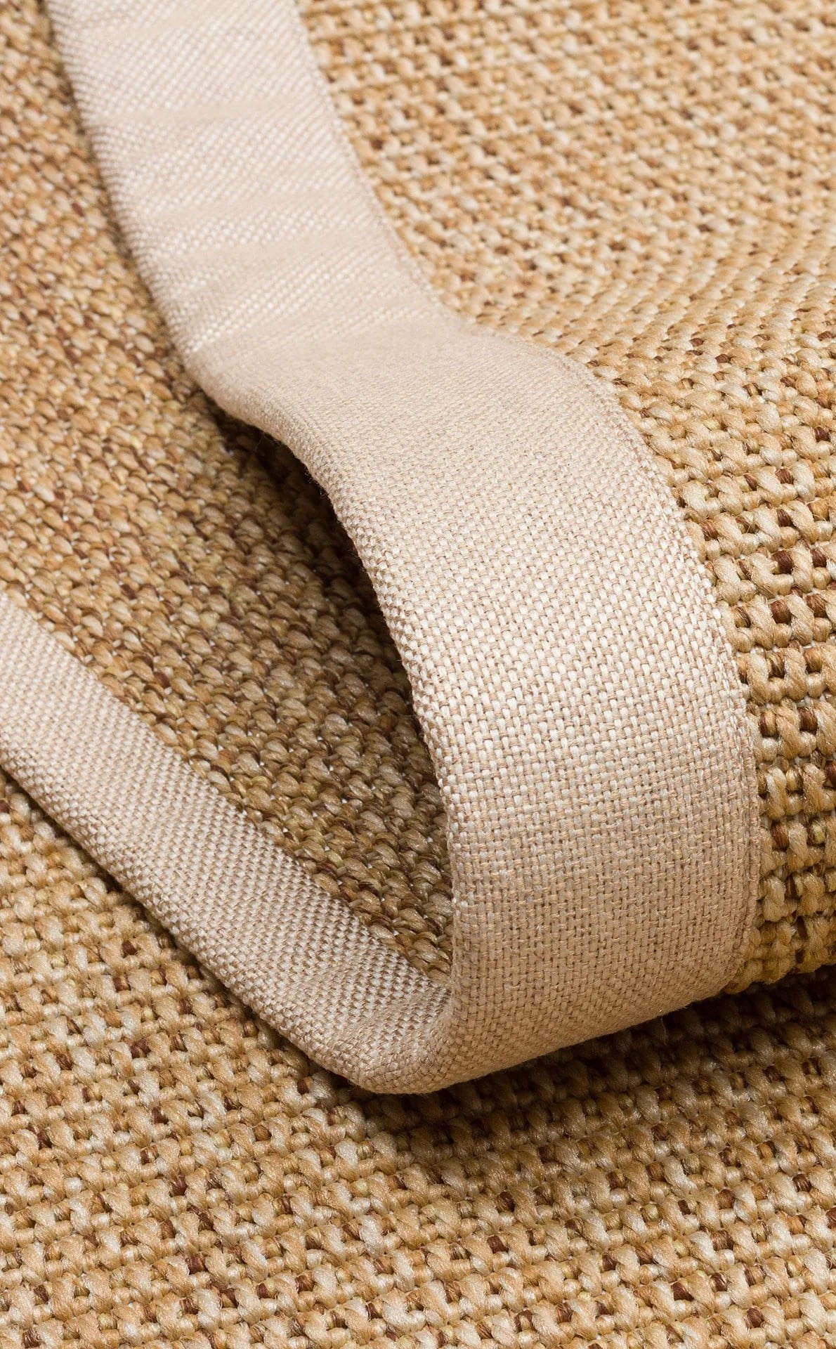 Modern Tasarımlı  Sisal Natural Dokuma Bej Kumaş Bordür Halı vnt 2702