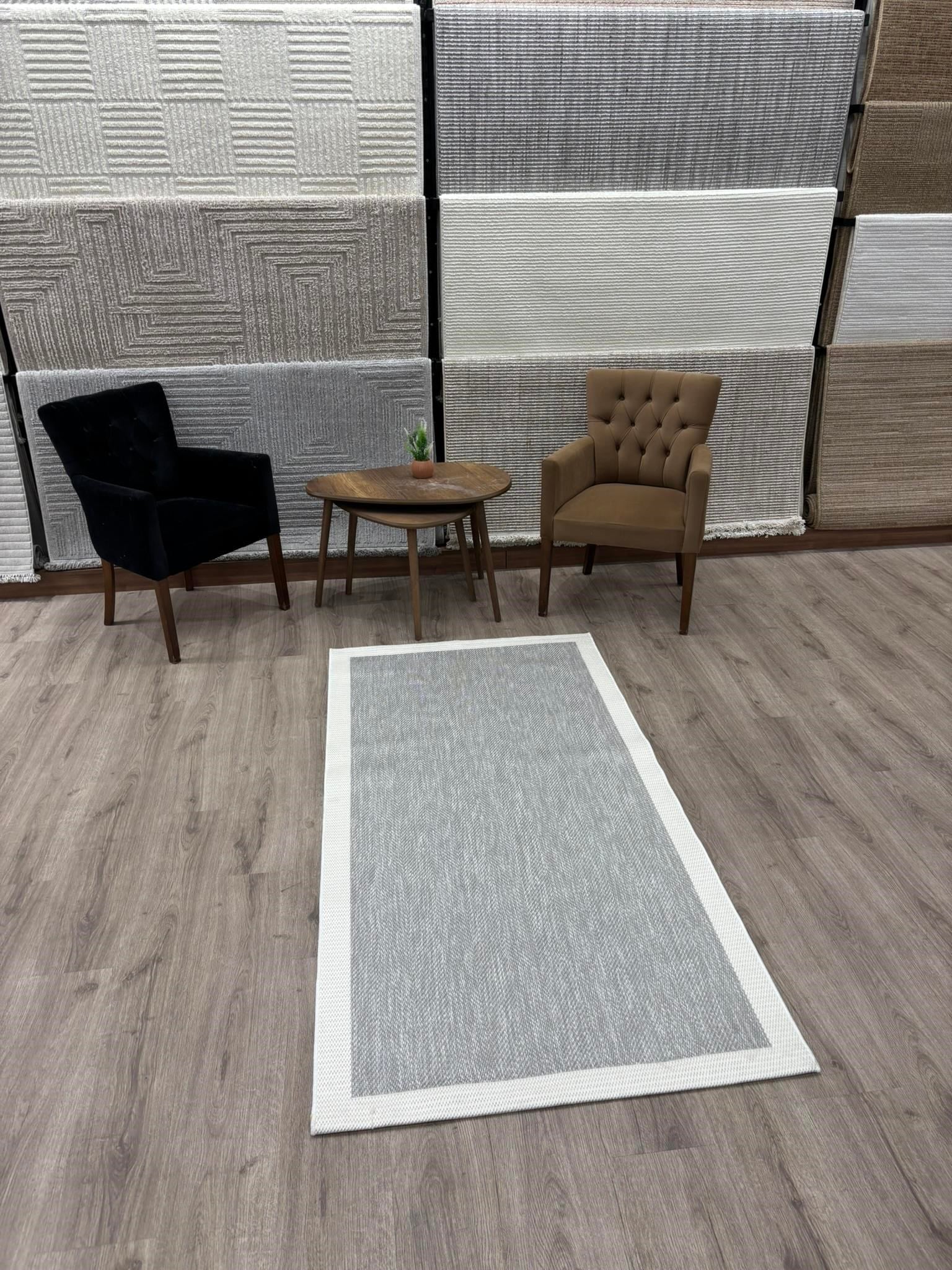 Nev Sisal Gri-Krem Balık Sırtı