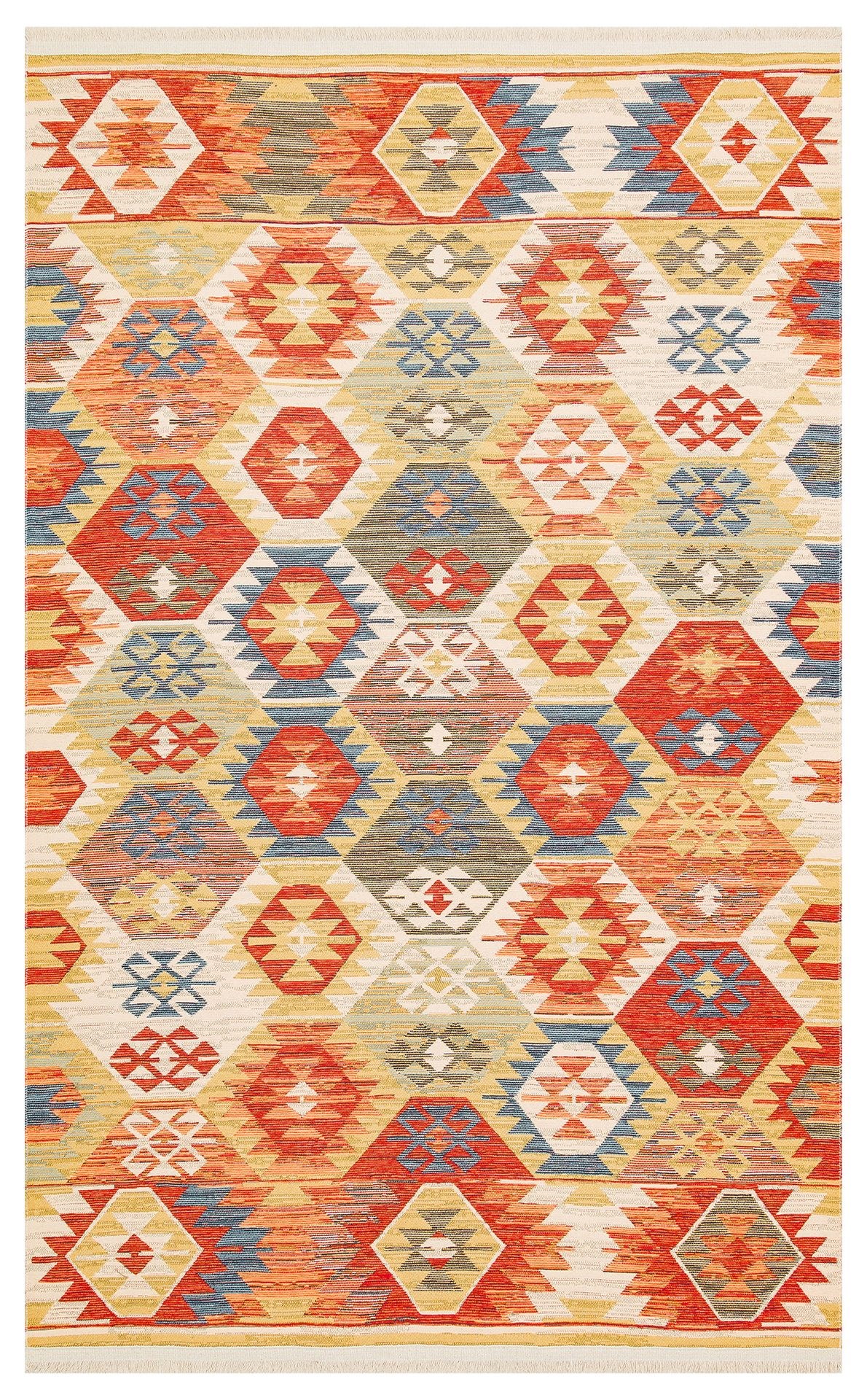 Nevmahall Nomad NMD01 Multy Çift Taraflı Yıkanabilir Pamuk Şönil Kilim
