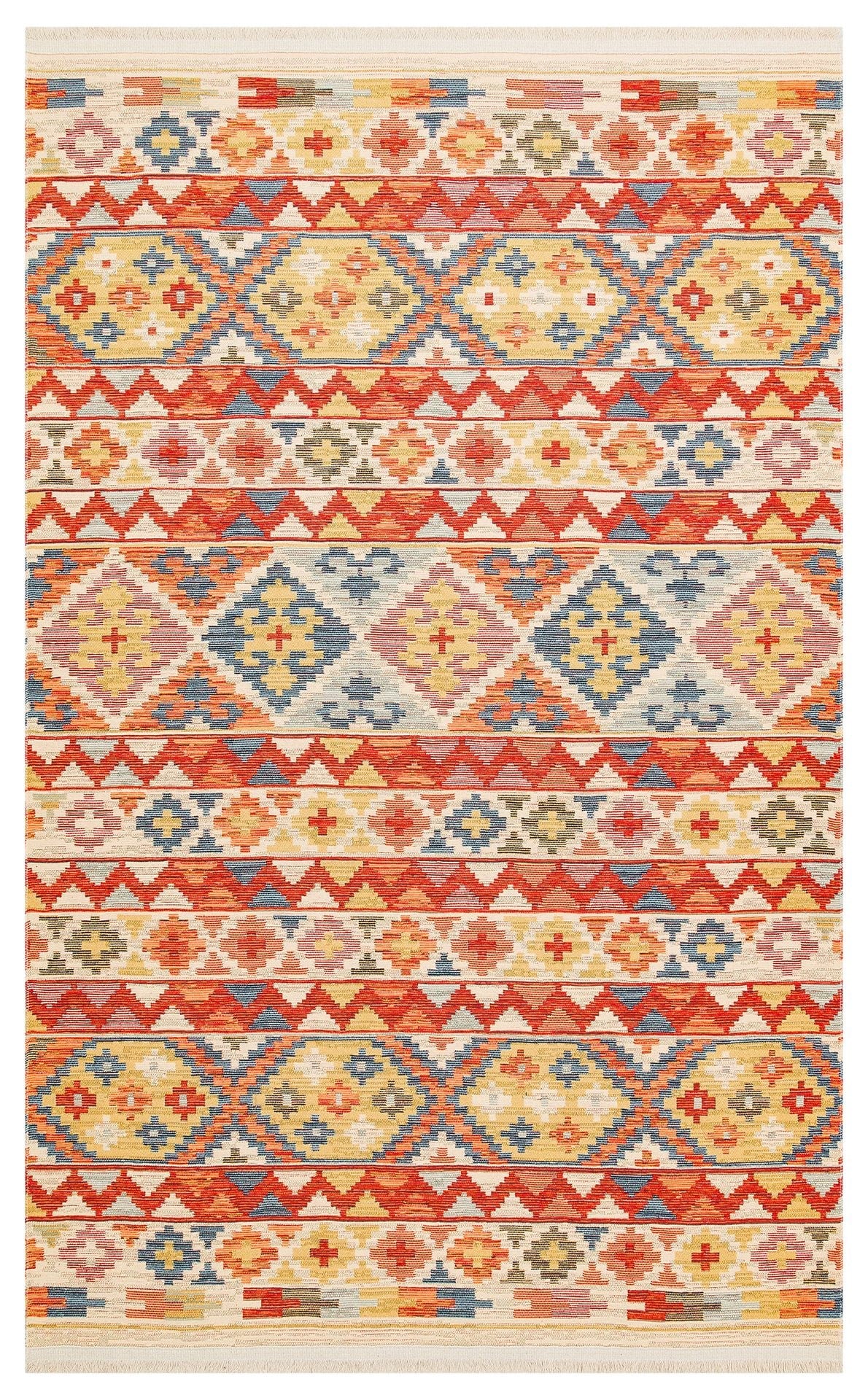 Nevmahall Nomad NMD02 Aqua Çift Taraflı Yıkanabilir Pamuk Şönil Kilim
