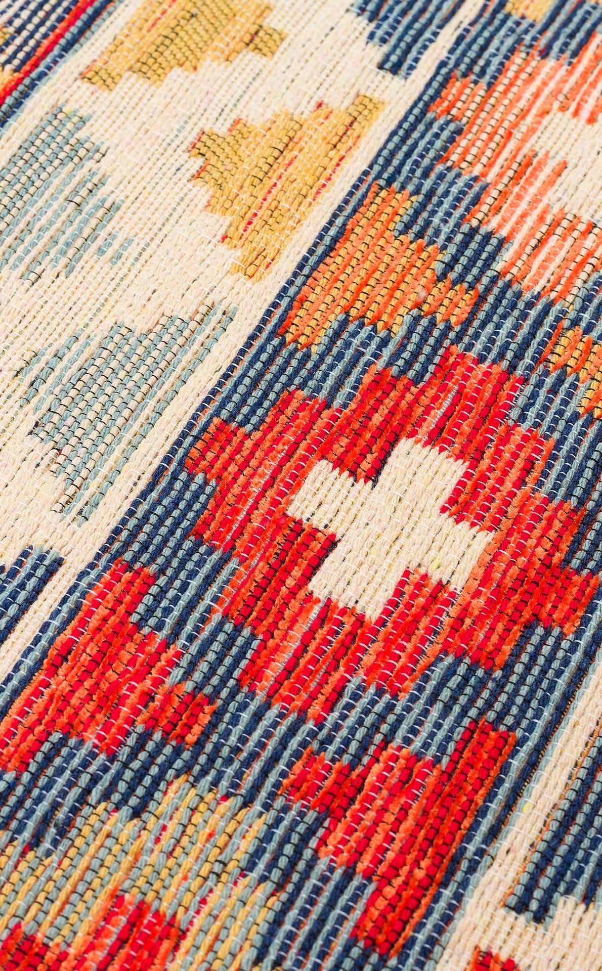 Nevmahall Nomad NMD02 Aqua Çift Taraflı Yıkanabilir Pamuk Şönil Kilim
