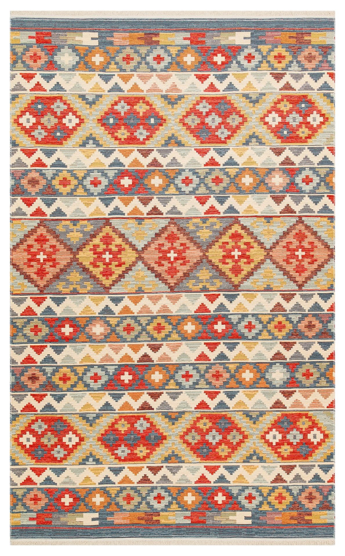 Nevmahall Nomad NMD02 Aqua Çift Taraflı Yıkanabilir Pamuk Şönil Kilim