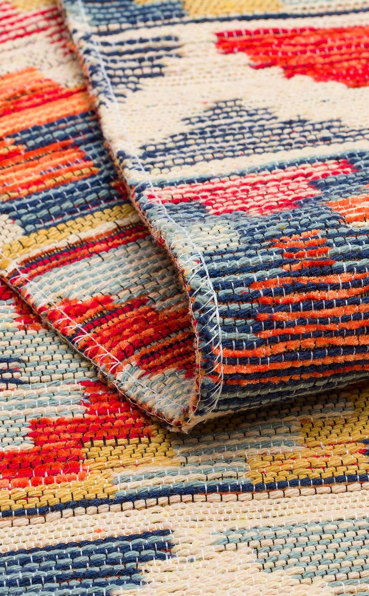 Nevmahall Nomad NMD02 Aqua Çift Taraflı Yıkanabilir Pamuk Şönil Kilim