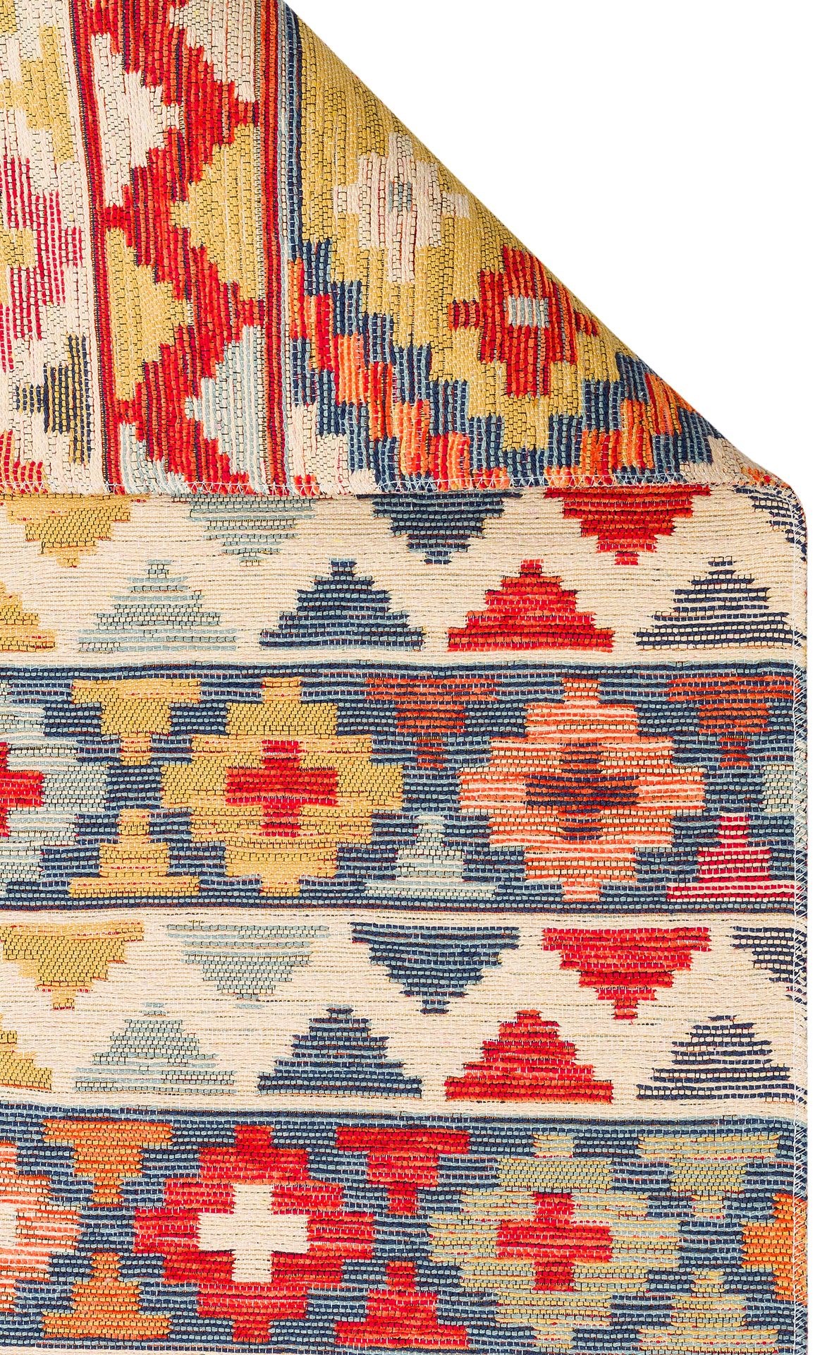 Nevmahall Nomad NMD02 Aqua Çift Taraflı Yıkanabilir Pamuk Şönil Kilim