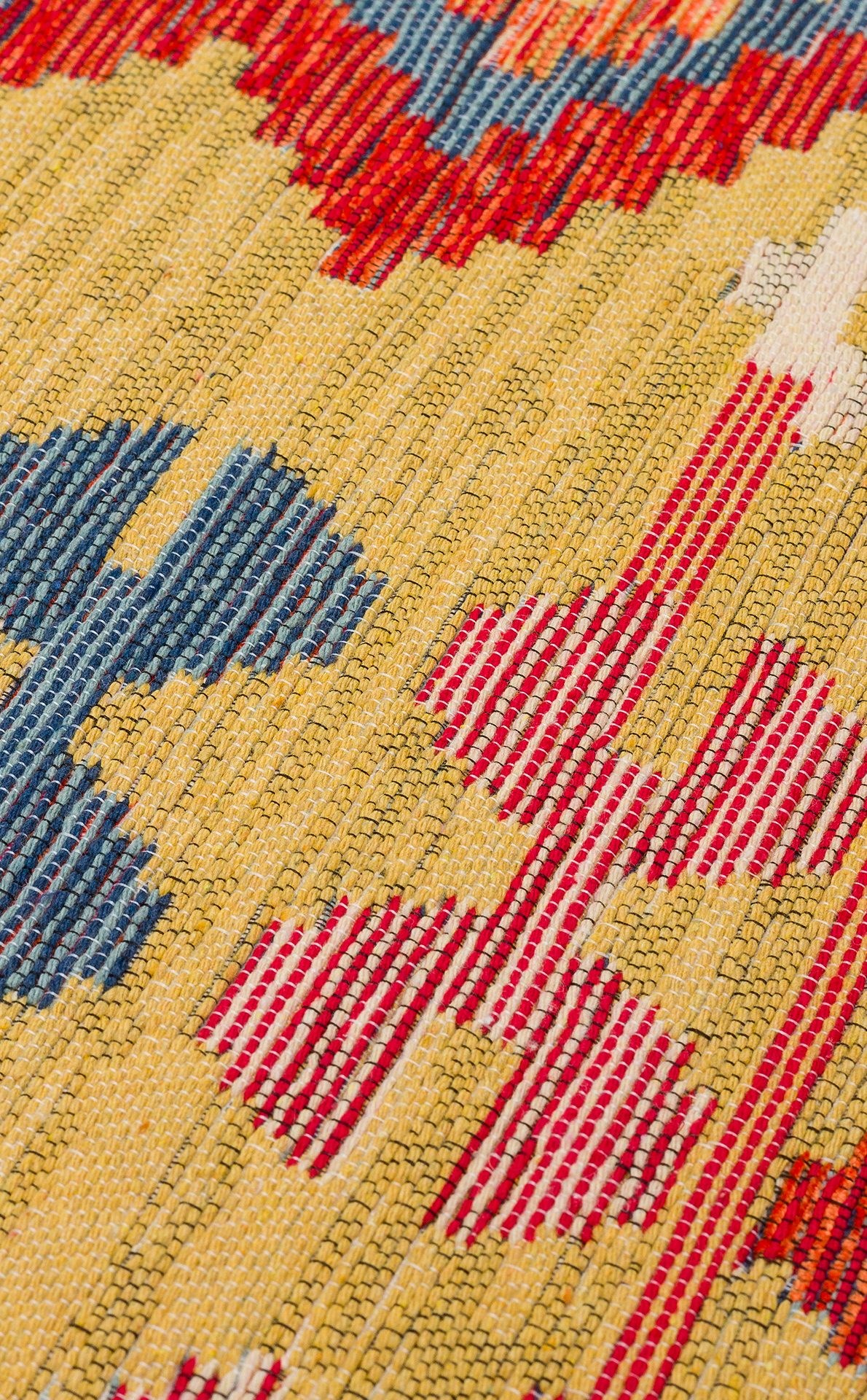 Nevmahall Nomad NMD03 Red Çift Taraflı Yıkanabilir Pamuk Şönil Kilim