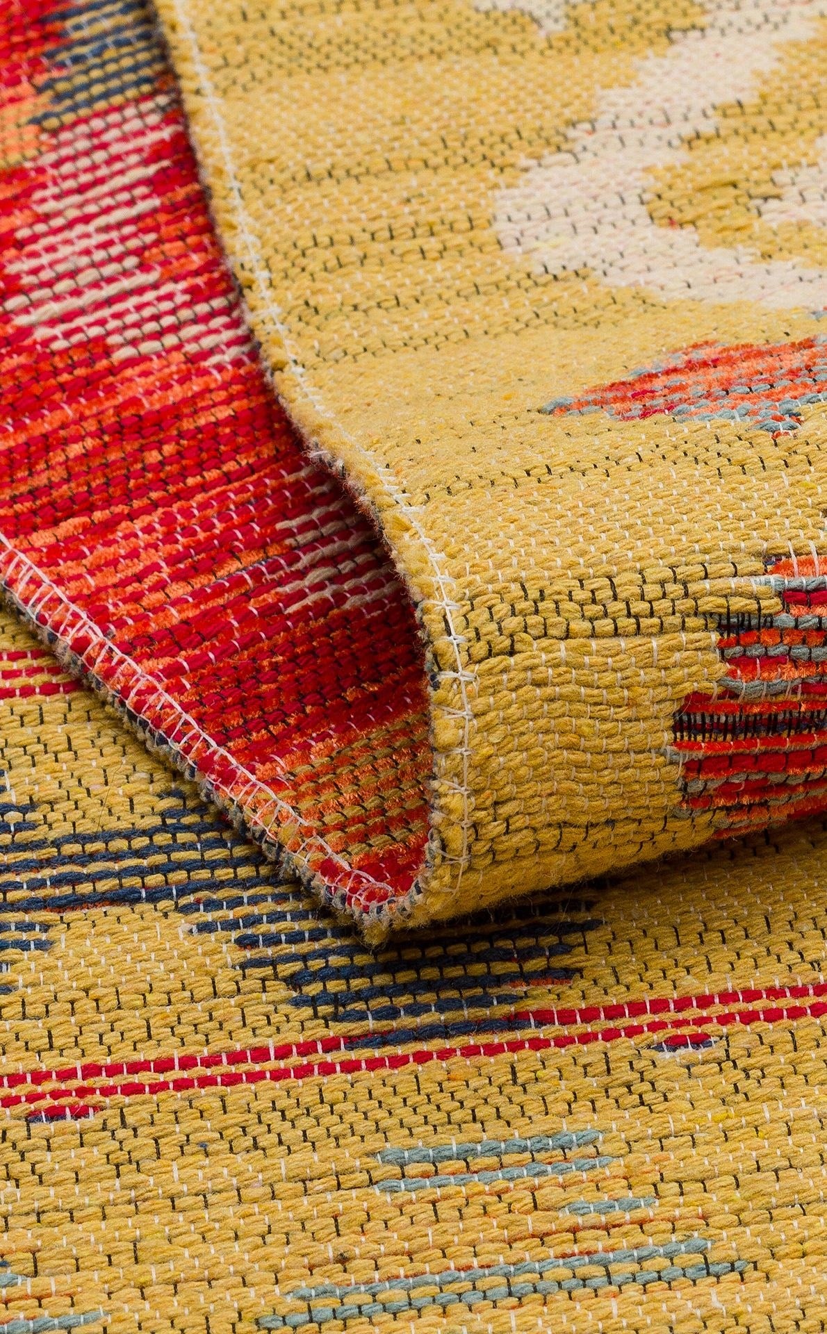 Nevmahall Nomad NMD03 Red Çift Taraflı Yıkanabilir Pamuk Şönil Kilim