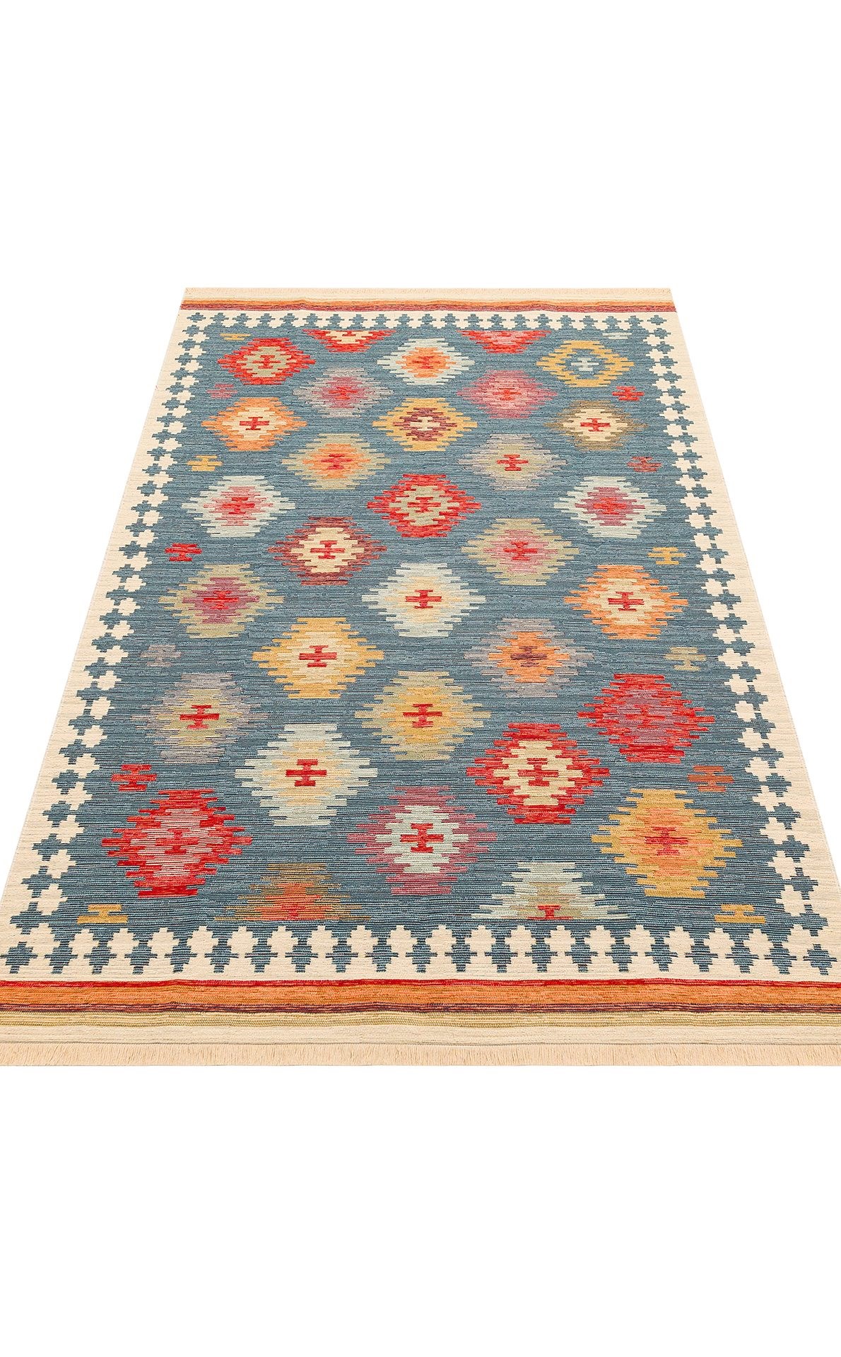 Nevmahall Nomad NMD04 Navy Çift Taraflı Yıkanabilir Pamuk Şönil Kilim