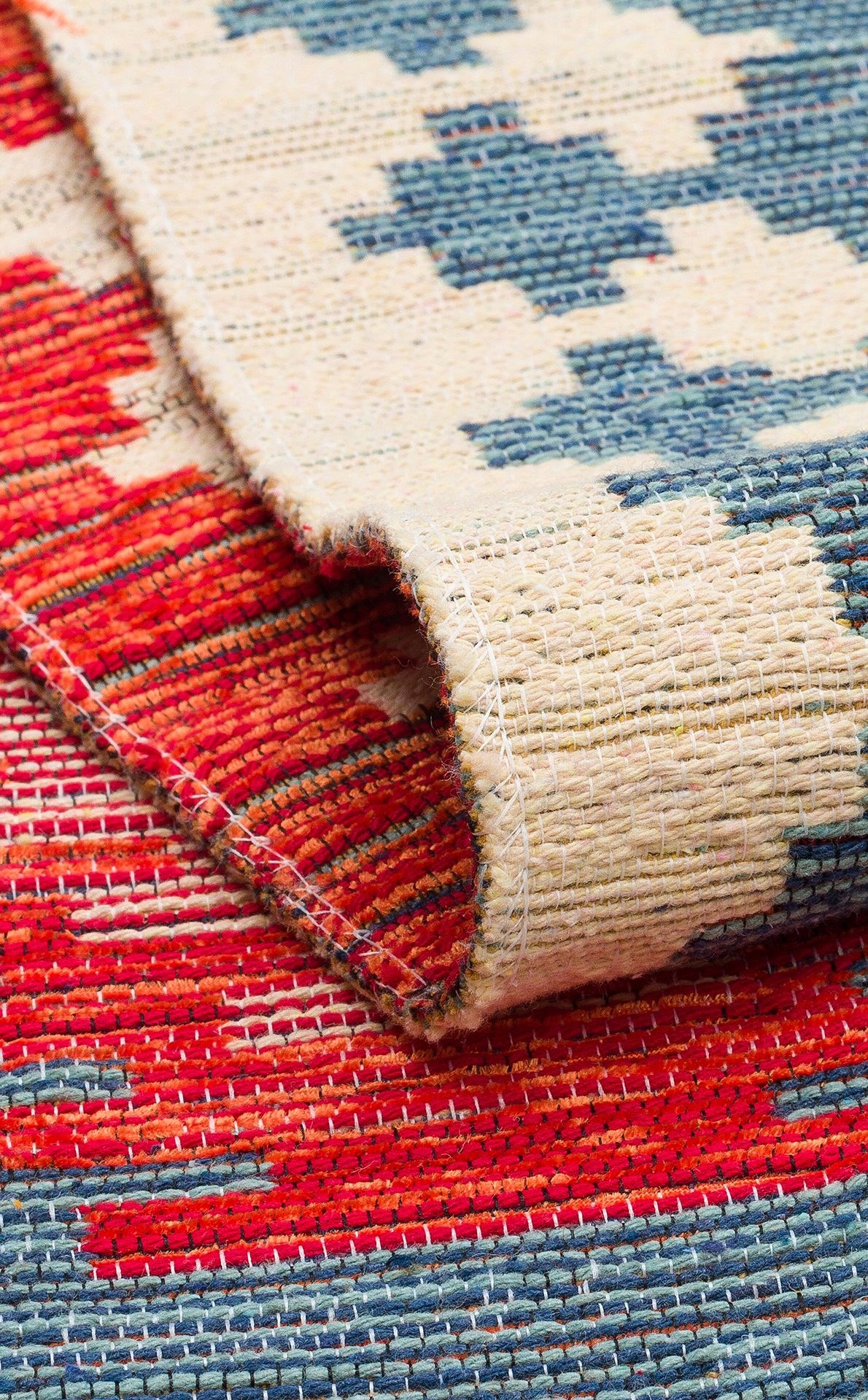 Nevmahall Nomad NMD04 Navy Çift Taraflı Yıkanabilir Pamuk Şönil Kilim