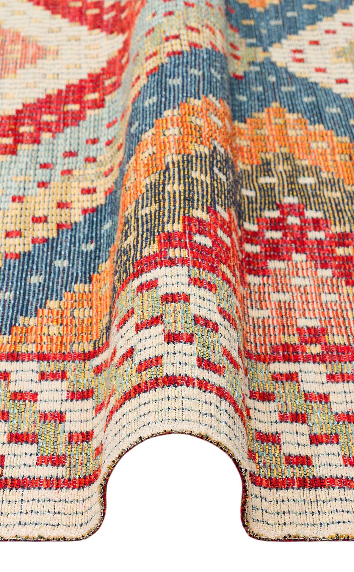 Nevmahall Nomad NMD10 Red Çift Taraflı Yıkanabilir Pamuk Şönil Kilim
