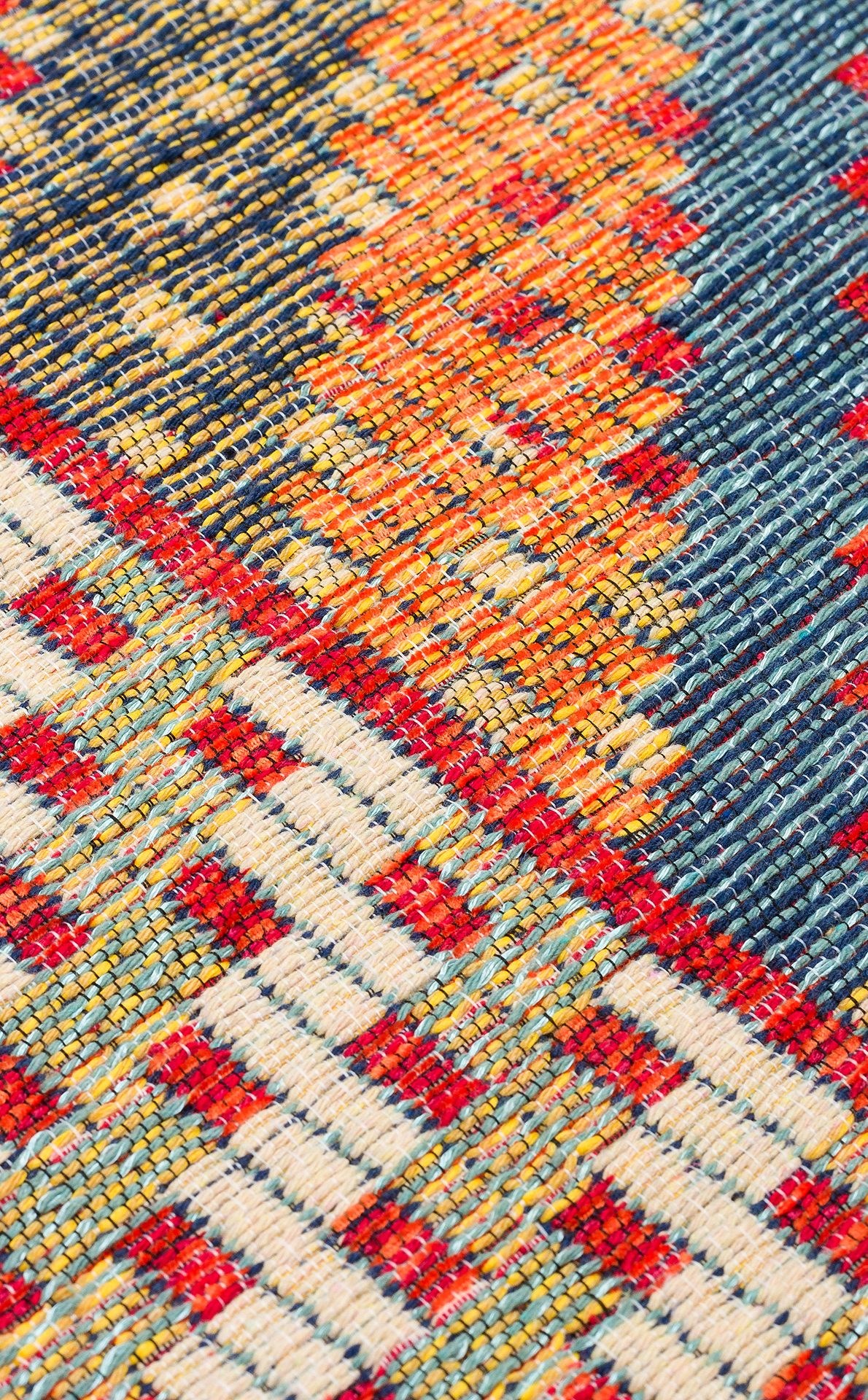 Nevmahall Nomad NMD10 Red Çift Taraflı Yıkanabilir Pamuk Şönil Kilim
