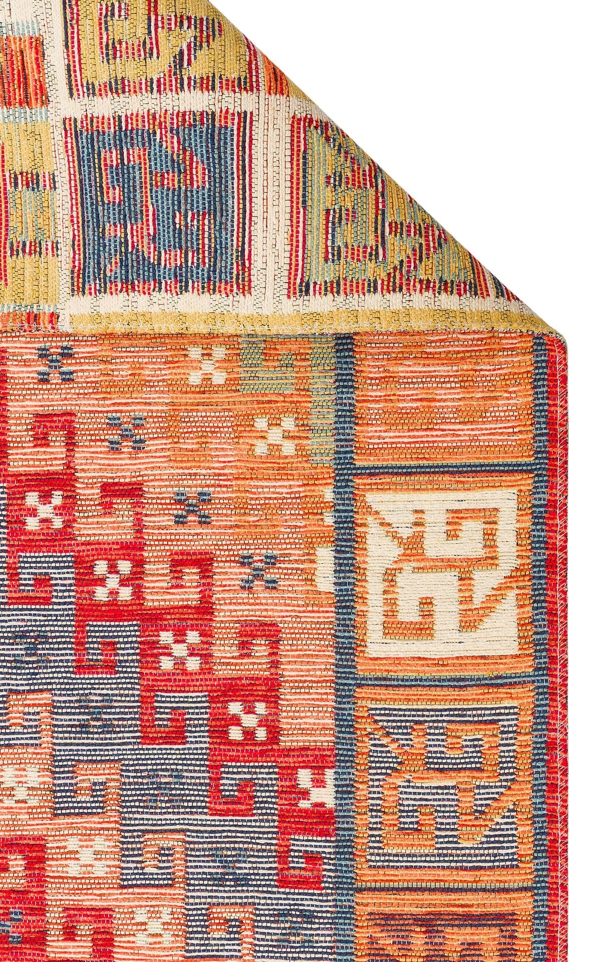 Nevmahall Nomad NMD11 Terra Çift Taraflı Yıkanabilir Pamuk Şönil Kilim