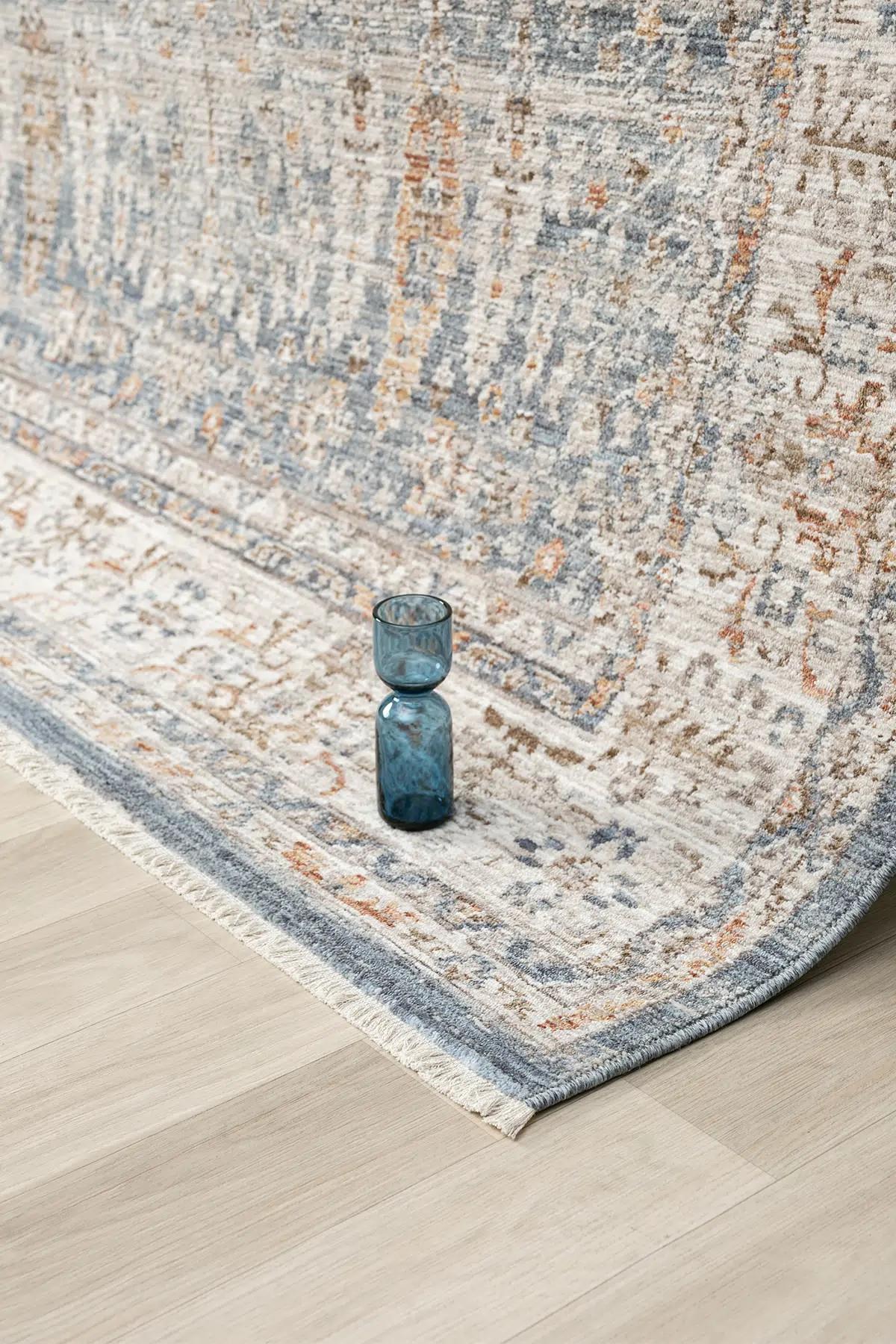 Peru Serisi Vintage Model Bej  Salon Oturma Odası Halısı 10207
