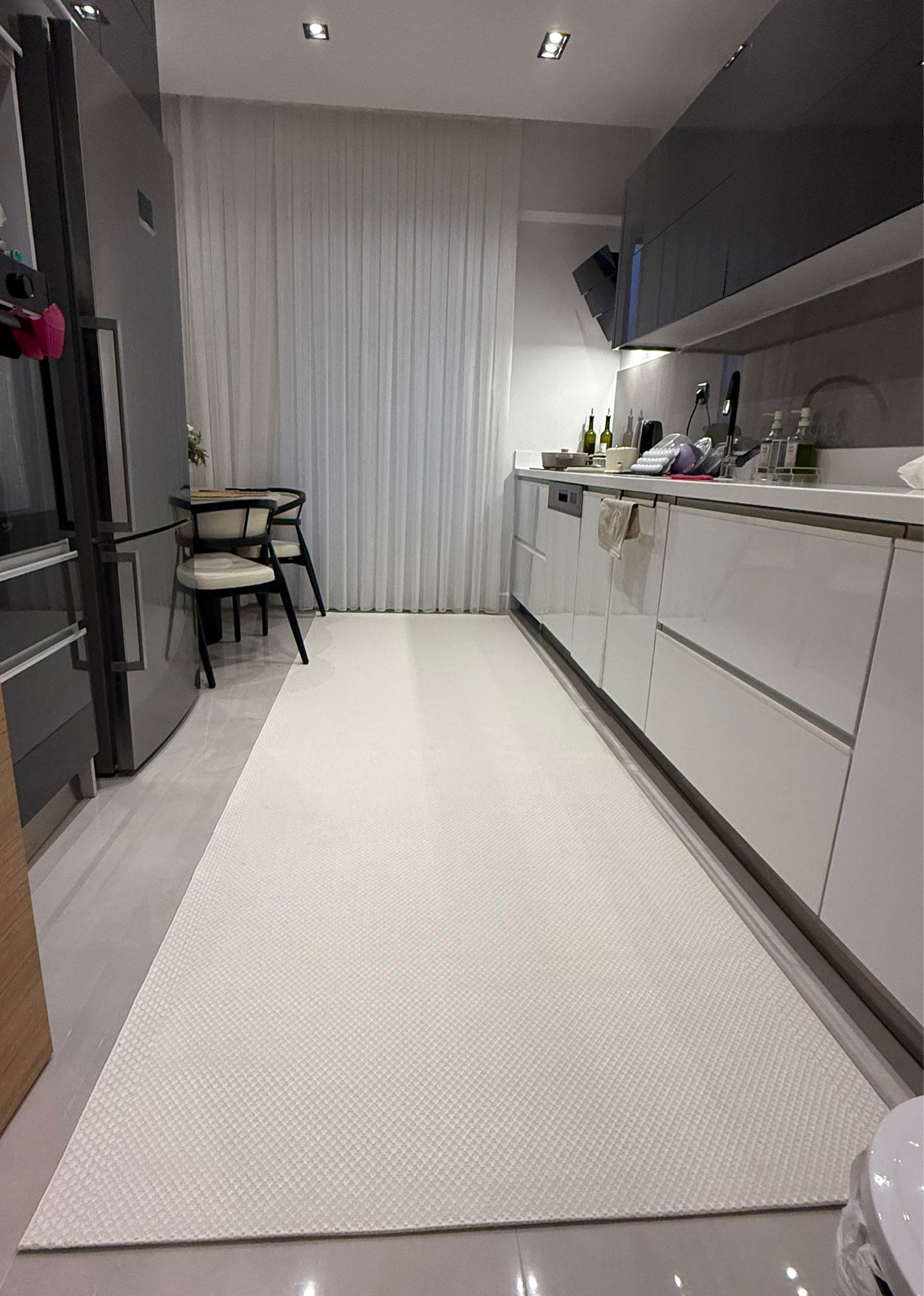 Premium Kalite Makinada Yıkanabilir Kaymaz Taban Antialerjik Wool Sisal Halı Krem