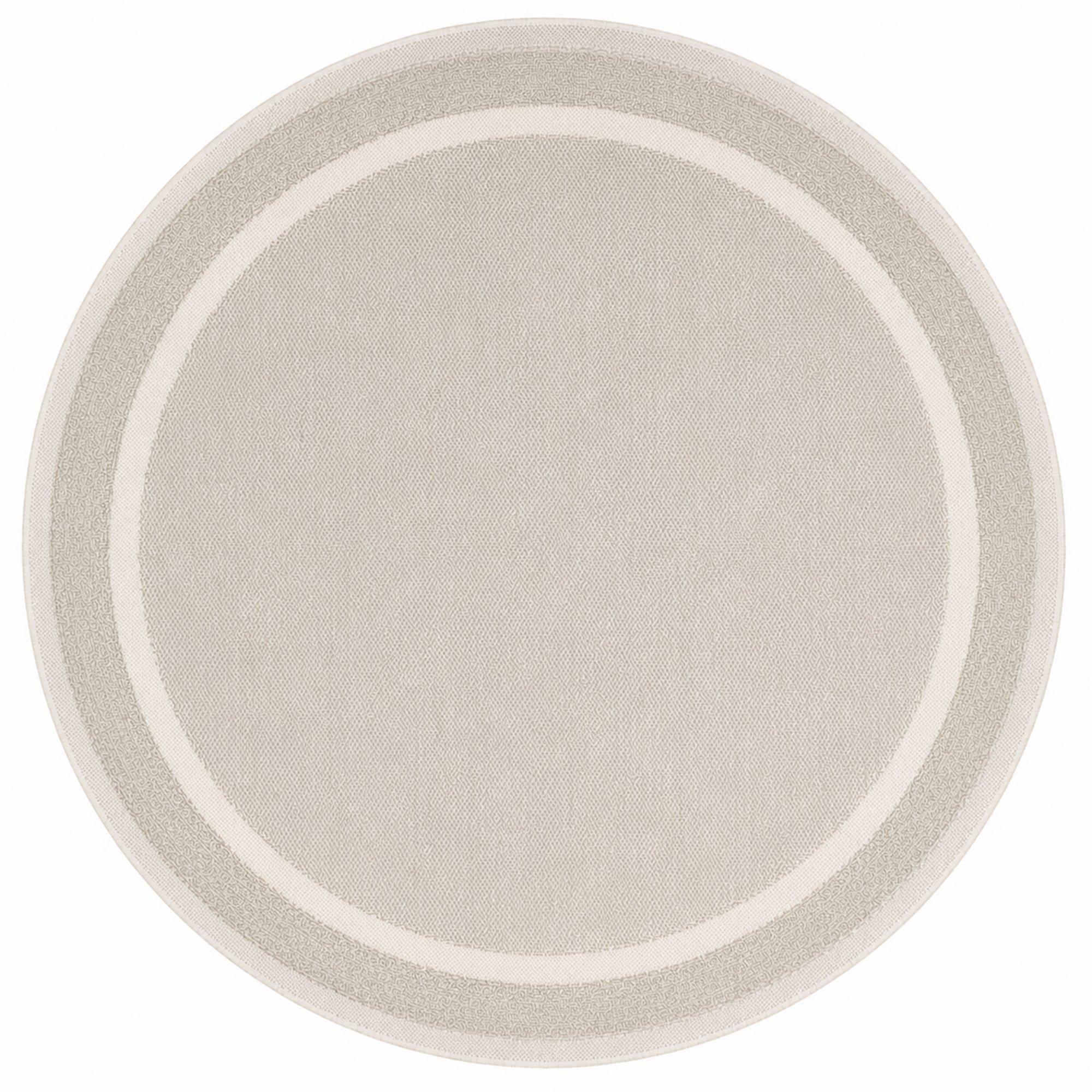 Premium Kalite Makinada Yıkanabilir Kaymaz Taban Antialerjik Wool Çerçeveli Bukle Sisal 8001 Bej Krem