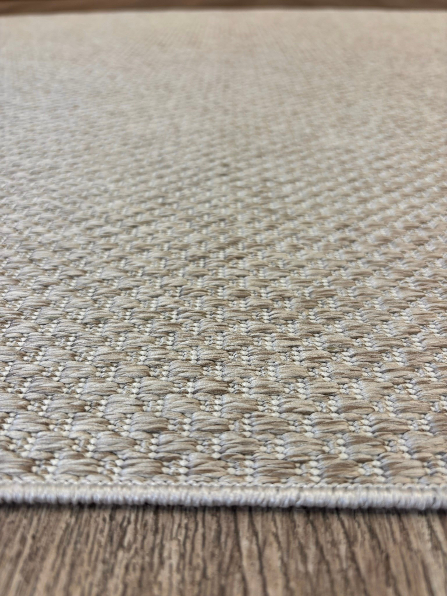 Sade ve Zarif Özel Ölçülü Premium Kalite Makinada Yıkanabilir Kaymaz Taban Antialerjik  Wool Sisal Halı Düz Bej