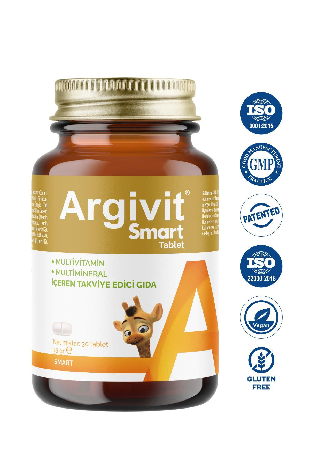 ArgivitSmart Tablet 30 Tablet - Fosfatidilserin, Kolin, L-arginin, Multivitamin Ve Multimineral