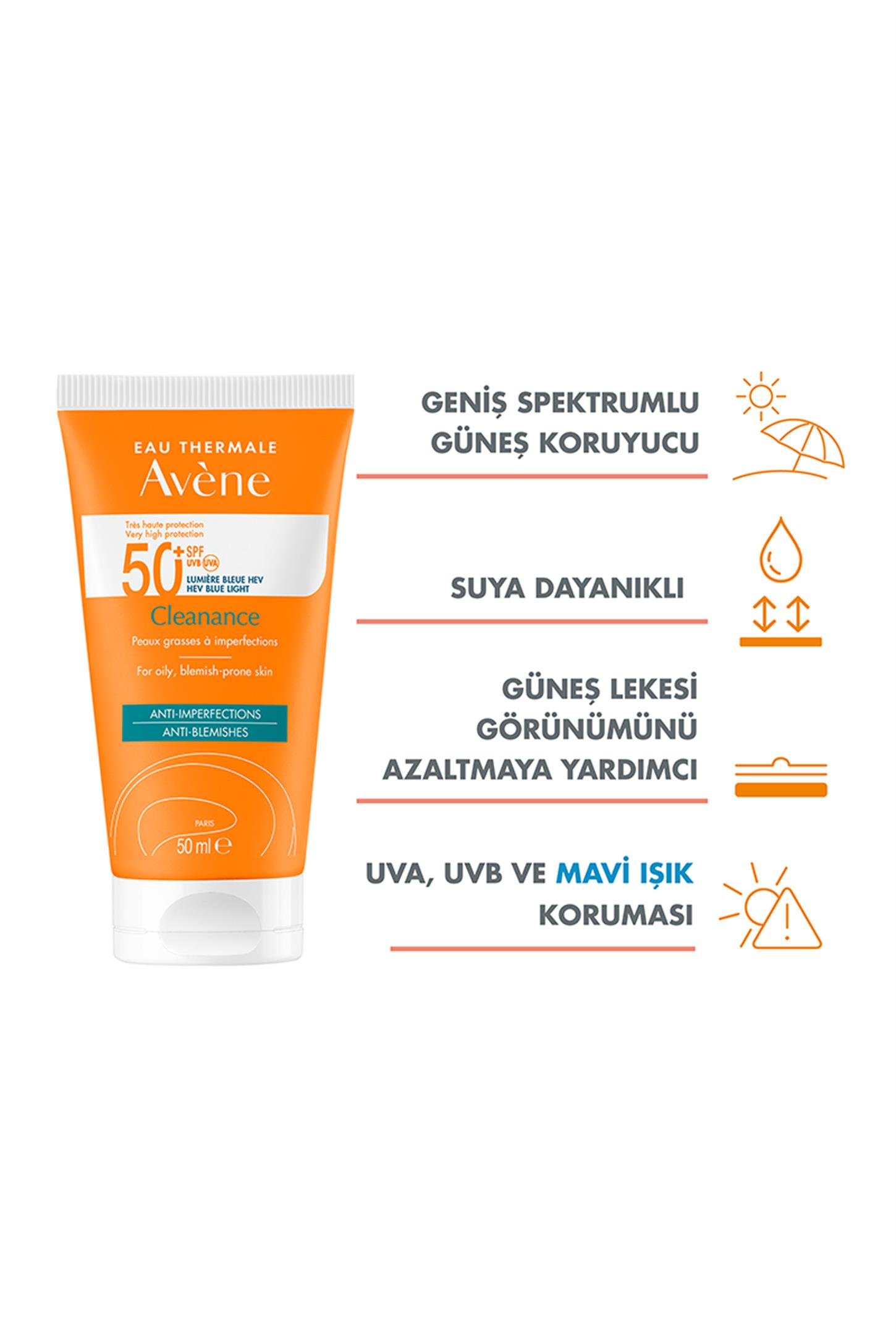 AveneAvene Cleanance Anti Blemishes Güneş Kremi Yağlı Ciltler İçin Spf 50+ 50 mlAvene Cleanance Anti Blemishes Ultra Light SPF50+ 50 ml Fiyatı ve Özellikleri | Mutlufiyatlar