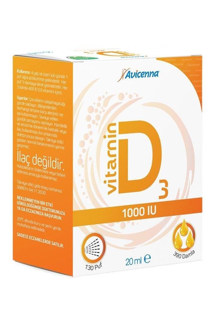 AvicennaAvicenna Vitamin D3 1000 IU Damla Sprey 20 mlAvicenna Vitamin D3 1000 IU Damla Sprey 20 ml Fiyatı ve Özellikleri | Mutlufiyatlar
