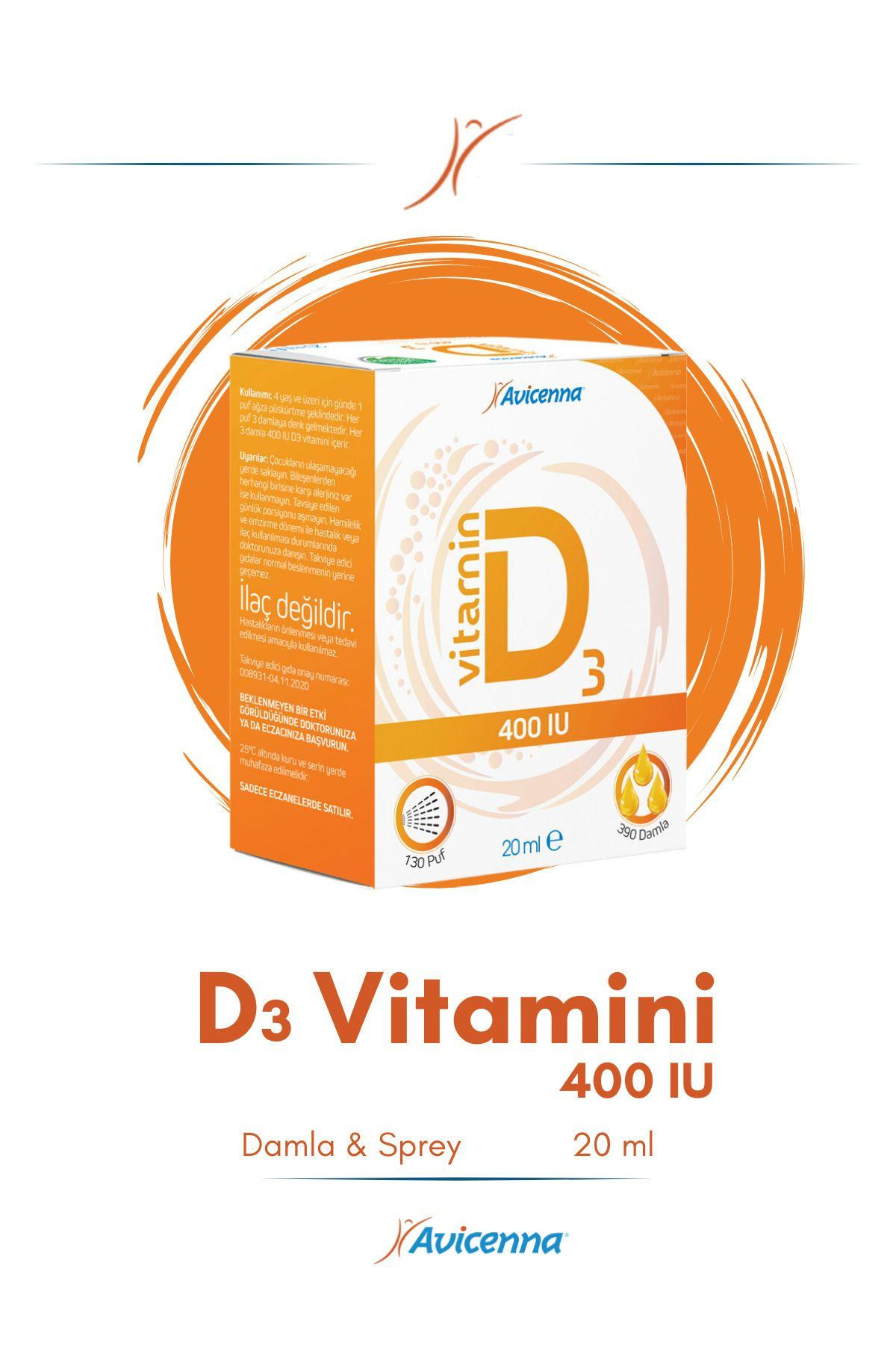 AvicennaAvicenna Vitamin D3 400 IU Damla Sprey 20 mlAvicenna Vitamin D3 400 IU Damla Sprey 20 ml Fiyatı ve Özellikleri | Mutlufiyatlar