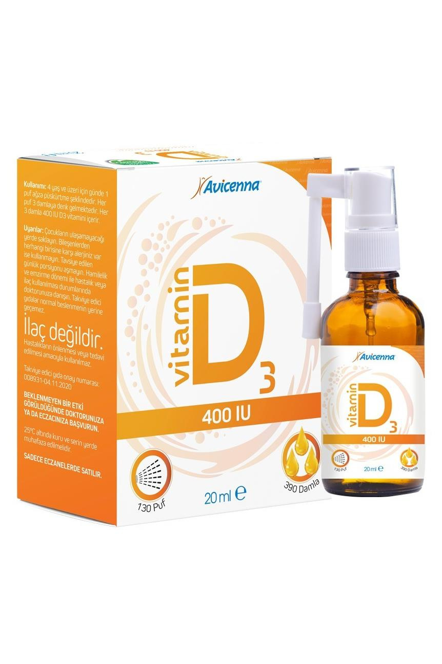 AvicennaAvicenna Vitamin D3 400 IU Damla Sprey 20 mlAvicenna Vitamin D3 400 IU Damla Sprey 20 ml Fiyatı ve Özellikleri | Mutlufiyatlar