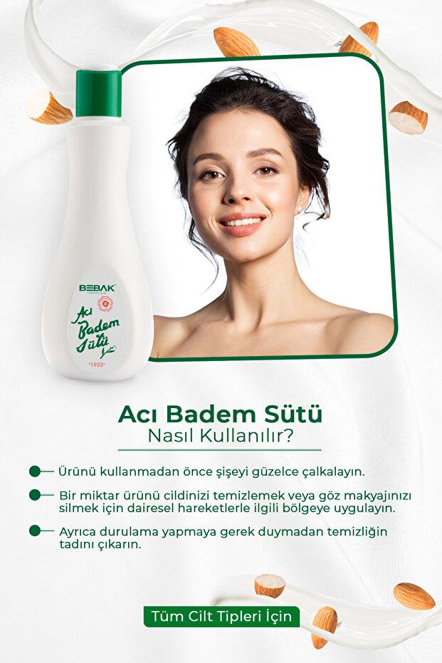 BebakBebak Acı Badem Makyaj Temizleme Ve Nemlendirici Bakım Sütü 215 gr 3'lüBebak Acı Badem Sütü 215 gr Fiyatı ve Özellikleri | Mutlufiyatlar