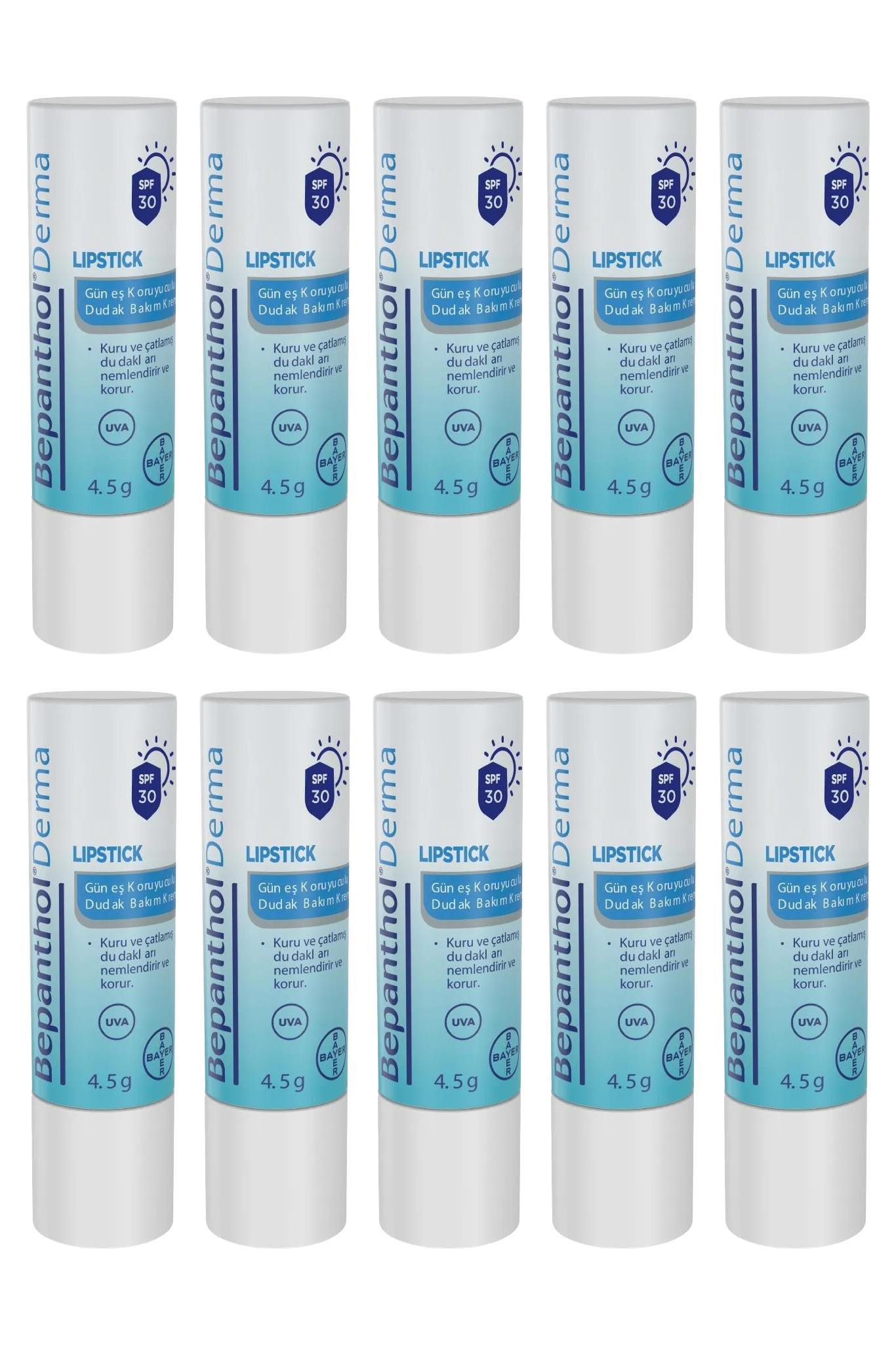 BepantholBepanthol Lipstick Güneş Koruyucu Dudak Bakım Kremi Spf 30 4.5 gr  10'luBepanthol Lipstick SPF30 | Güneş Korumalı Dudak Nemlendirici