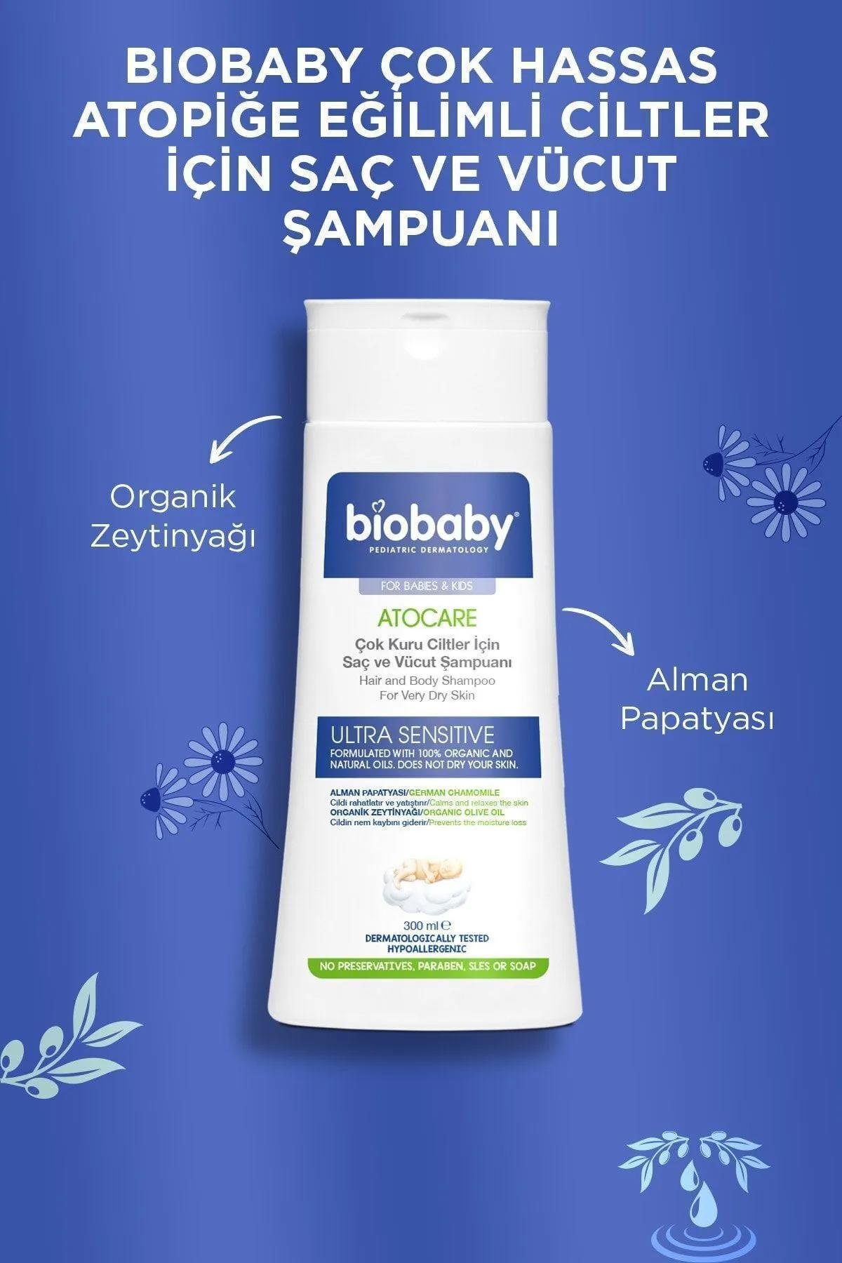 Biobaby Biobaby Atocare Saç Ve Vücut Şampuanı Çok Kuru Ciltler İçin 300 ml Biobaby Atocare Şampuan 300ml | Bebekler İçin Kuru Cilt Bakımı