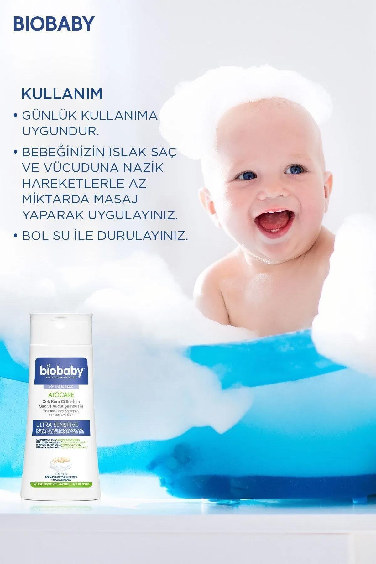 Biobaby Biobaby Atocare Saç Ve Vücut Şampuanı Çok Kuru Ciltler İçin 300 ml Biobaby Atocare Şampuan 300ml | Bebekler İçin Kuru Cilt Bakımı