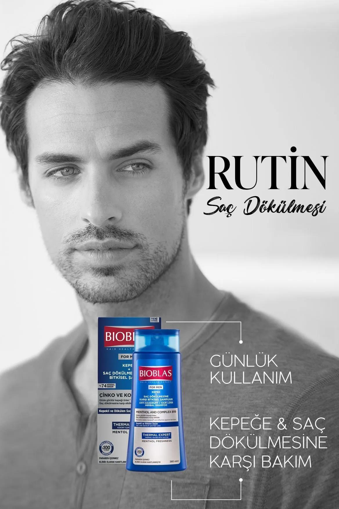 BioblasBioblas Thermal Expert Men Kepek ve Saç Dökülmesine Karşı Şampuan 360 MlBioblas Thermal Expert Men 360 ml | Kepek ve Dökülmeye Karşı