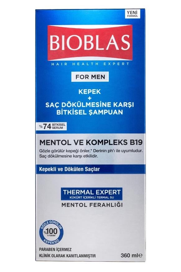 BioblasBioblas Thermal Expert Men Kepek ve Saç Dökülmesine Karşı Şampuan 360 MlBioblas Thermal Expert Men 360 ml | Kepek ve Dökülmeye Karşı