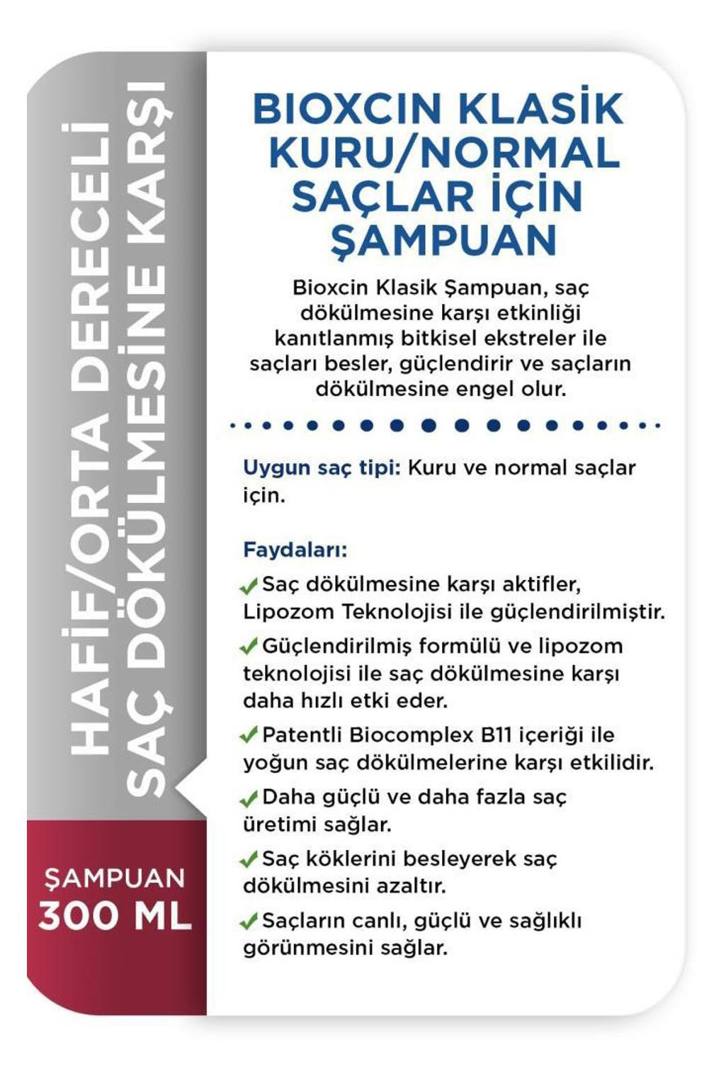 BioxcinBioxcin Klasik Şampuan Dökülen Saç Kuru Ve Normal Saçlar İçin 300 mlBioxcin Klasik Şampuan | Kuru ve Normal Saçlar İçin Doğal Bakım