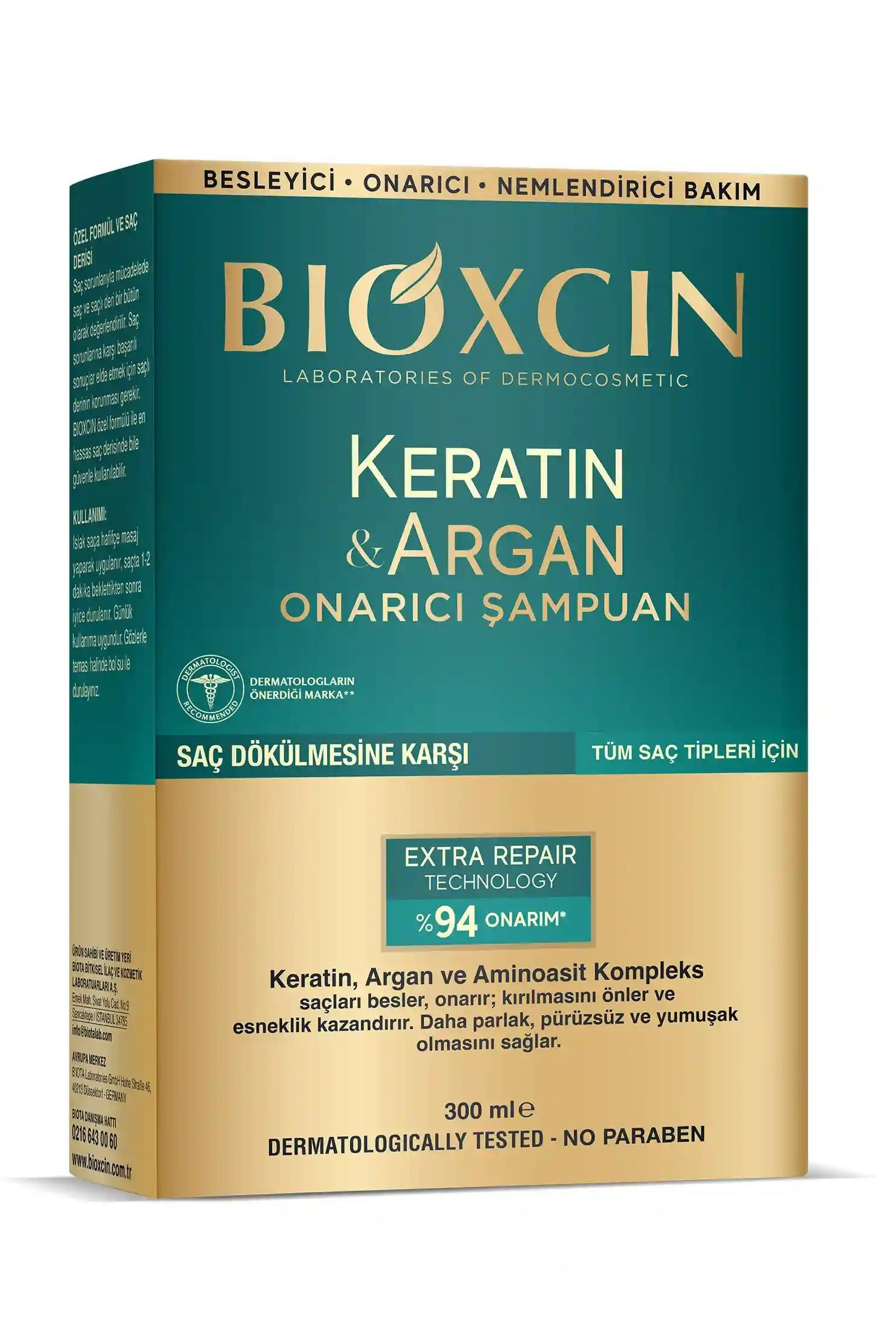 BioxcinBioxcin Şampuan Keratin Argan Onarıcı Şampuan Saç Dökülmelerine Karşı 300 mlBioxcin Şampuan Keratin Argan Onarıcı 300 ml Fiyatı ve Özellikleri | Mutlufiyatlar
