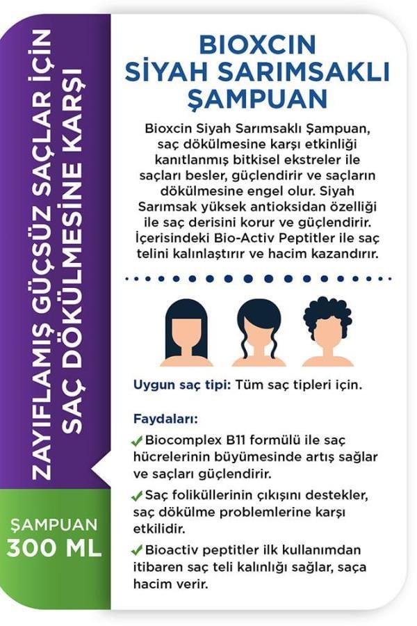 BioxcinBioxcin Siyah Sarımsak Şampuanı 300 ml 10'luBioxcin Siyah Sarımsak Şampuanı 300 ml Fiyatı ve Özellikleri | Mutlufiyatlar