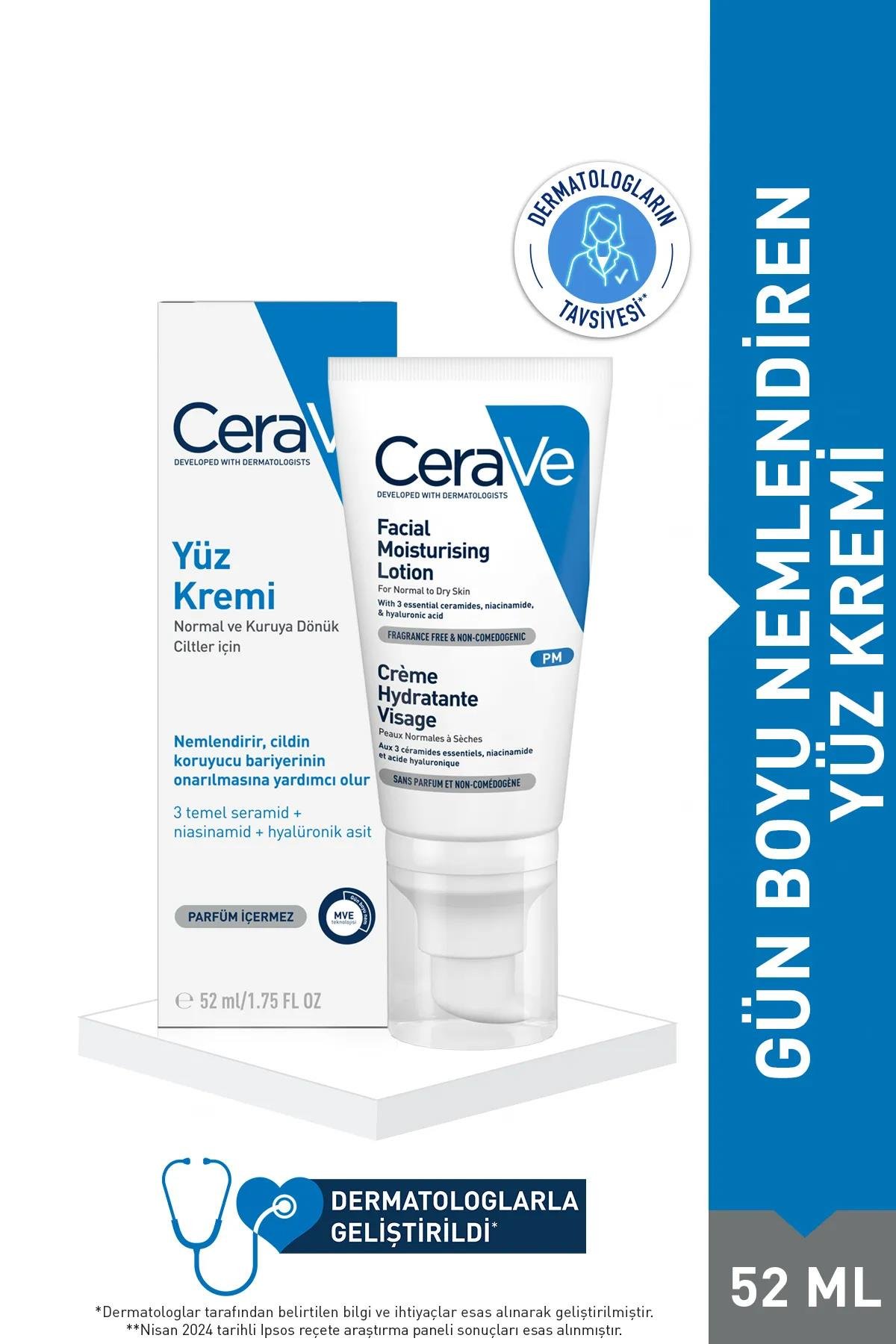 CeraveCerave Nemlendirici Yüz Kremi Normal Ve Kuru Cilt 52 mlCerave Nemlendirici Yüz Kremi 52ml | Kuru ve Normal Ciltler İçin