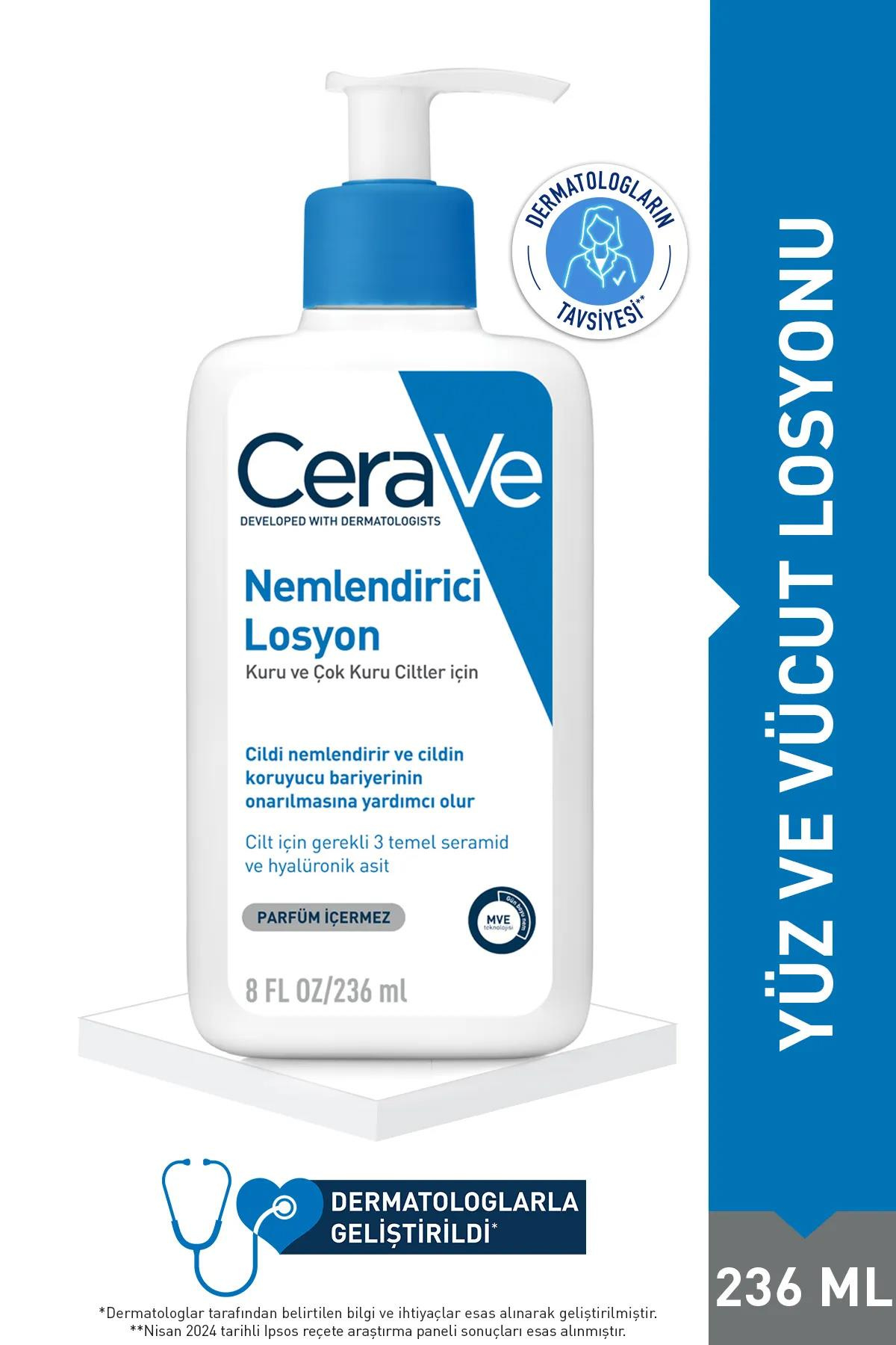 CeraveCerave Nemlendirici Yüz ve Vücut Losyonu-Seramid Ve Hyalüronik Asit Içerikli 236 mlCerave Nemlendirici Losyon 236ml | Yüz ve Vücut İçin
