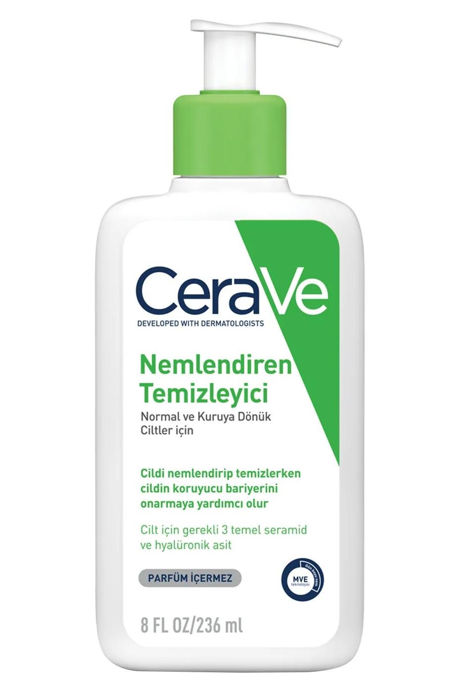 CeraveCerave Normal Ve Kuruya Dönük Ciltler Için Nemlendiren Temizleyici 236mlCerave Nemlendirici Temizleyici 236ml | Kuru Ciltler İçin