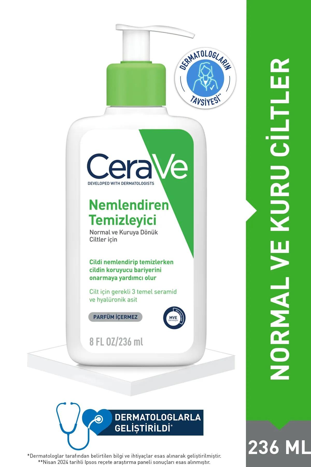 CeraveCerave Normal Ve Kuruya Dönük Ciltler Için Nemlendiren Temizleyici 236mlCerave Nemlendirici Temizleyici 236ml | Kuru Ciltler İçin