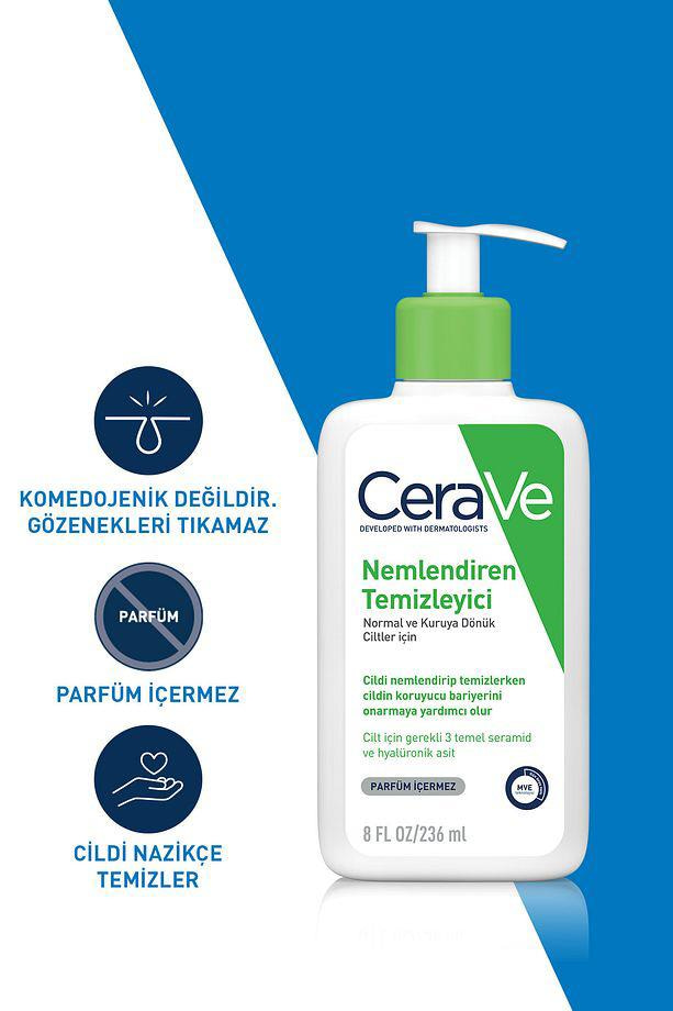 CeraveCerave Normal Ve Kuruya Dönük Ciltler Için Nemlendiren Temizleyici 236mlCerave Nemlendirici Temizleyici 236ml | Kuru Ciltler İçin