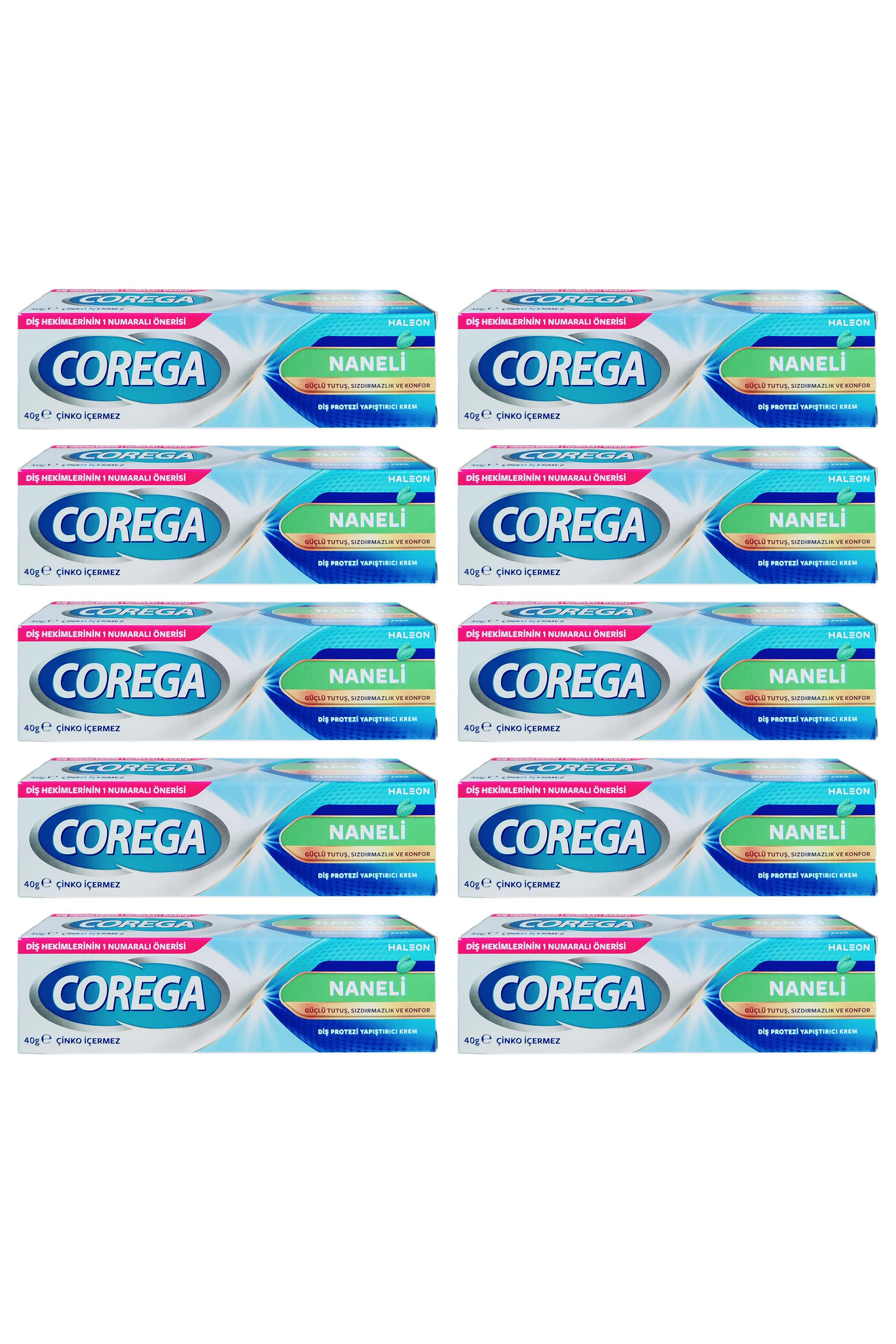CoregaCorega Gün Boyu Güçlü Tutuş Naneli Diş Protez Yapıştırıcı Krem 40 gr 10'luCorega Gün Boyu Güçlü Tutuş Naneli Diş Protez Yapıştırıcı Krem 40 gr Fiyatı ve Özellikleri | Mutlufiyatlar