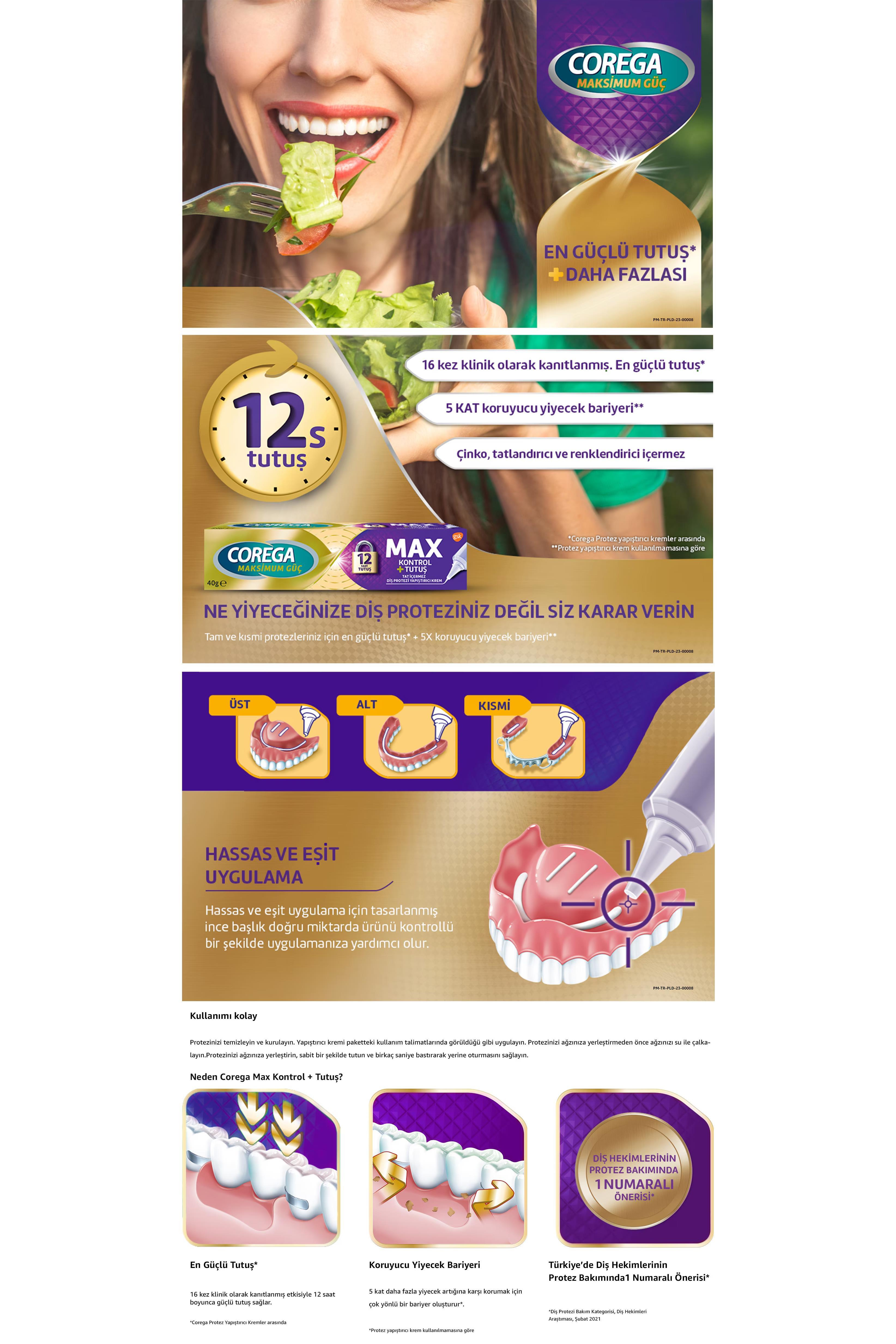 CoregaCorega Maksimum Güç Kontrol + Tutuş Diş Protezi Yapıştırıcı Krem 40 gr 5'liCorega Maksimum Güç Kontrol + Tutuş Diş Protezi Yapıştırıcı Krem 40 gr Fiyatı ve Özellikleri | Mutlufiyatlar