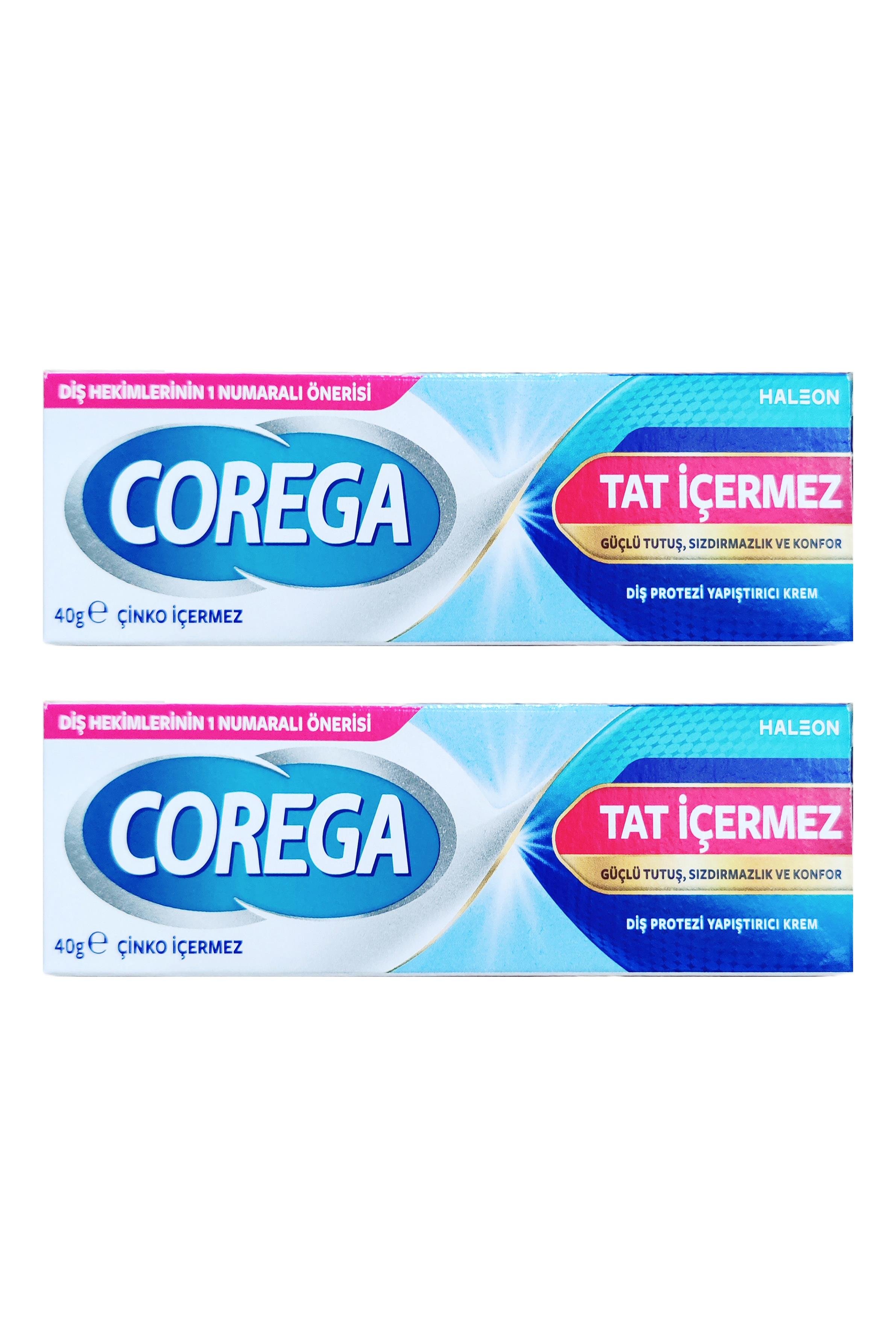 CoregaCorega Super Diş Protezi Yapıştırıcı Tat İçermez Krem 40 gr 2'liCorega Super Diş Protezi Yapıştırıcı Tat İçermez Krem 40 gr Fiyatı ve Özellikleri | Mutlufiyatlar