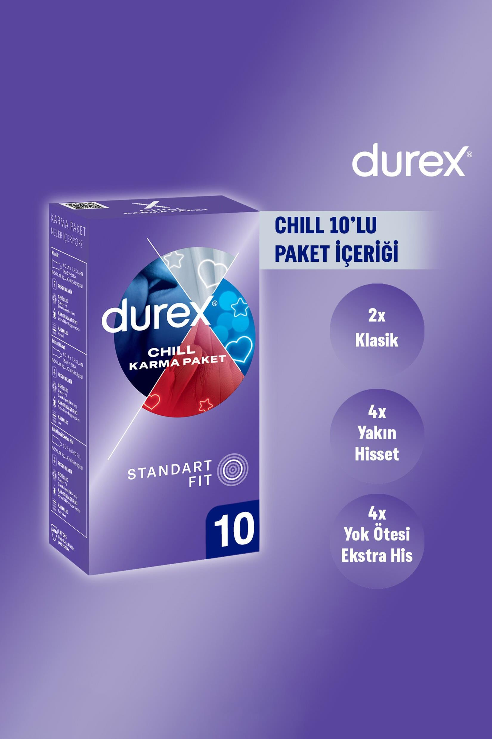Durex Durex Prezervatif Chill 10 Adet 2'liDurex Chill Prezervatif 10lu Fiyatı ve Özellikleri | Mutlufiyatlar