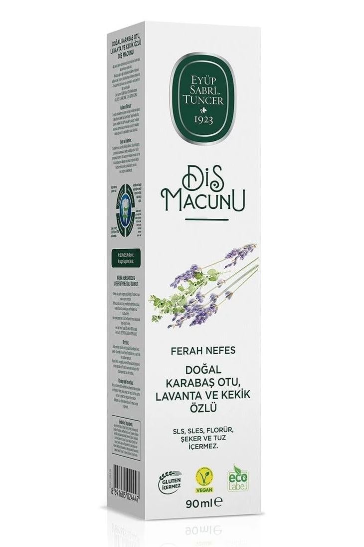 Eyüp Sabri Tuncer Eyüp Sabri Tuncer Diş Macunu Doğal Karabaş Otu Lavanta ve Kekik Özlü 90 mlEyüp Sabri Tuncer Doğal Karabaş Otu, Lavanta ve Kekik Özlü Diş Macunu 90 ml Fiyatı ve Özellikleri | Mutlufiyatlar
