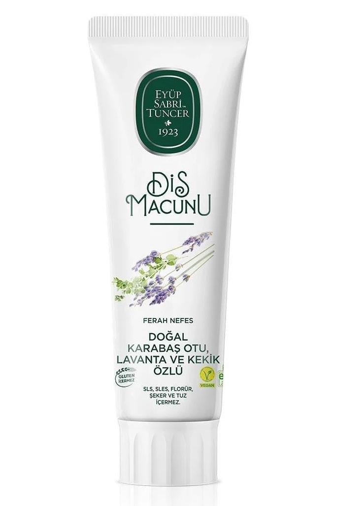 Eyüp Sabri Tuncer Eyüp Sabri Tuncer Diş Macunu Doğal Karabaş Otu Lavanta ve Kekik Özlü 90 mlEyüp Sabri Tuncer Doğal Karabaş Otu, Lavanta ve Kekik Özlü Diş Macunu 90 ml Fiyatı ve Özellikleri | Mutlufiyatlar