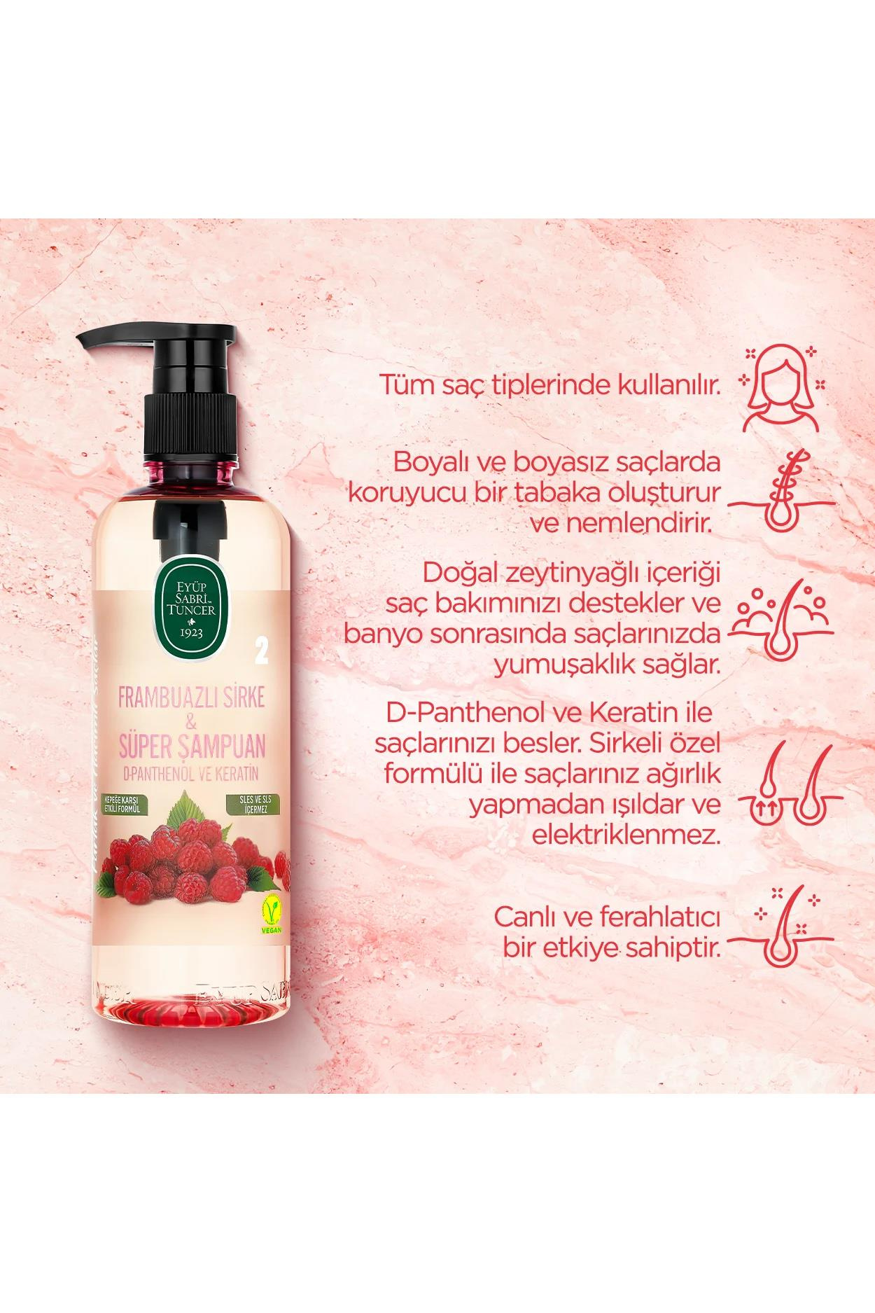 Eyüp Sabri Tuncer Eyüp Sabri Tuncer Şampuan Frambuazlı Sirkeli 500 mlEyüp Sabri Tuncer Frambuazlı Sirkeli Şampuan 500 ml Fiyatı ve Özellikleri | Mutlufiyatlar