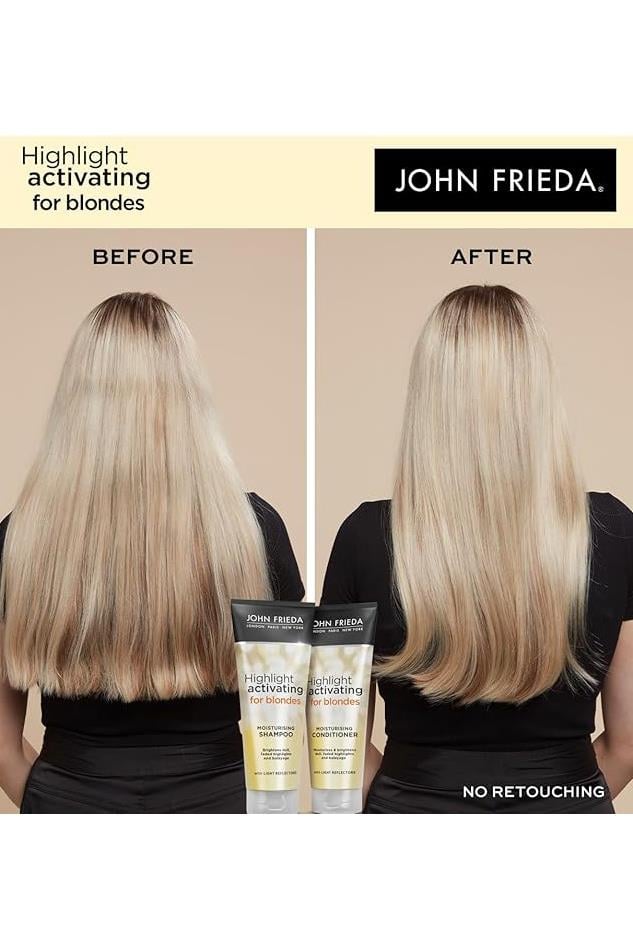 John FriedaJohn Frieda Highlight Activating For Blondes  Sarı ve Açık Tonlu Saçlar İçin Şampuan 250 mlJohn Frieda Sheer Blonde Sarı Saçlara Özel Nemlendirici Şampuan 250 ml Fiyatı ve Özellikleri | Mutlufiyatlar